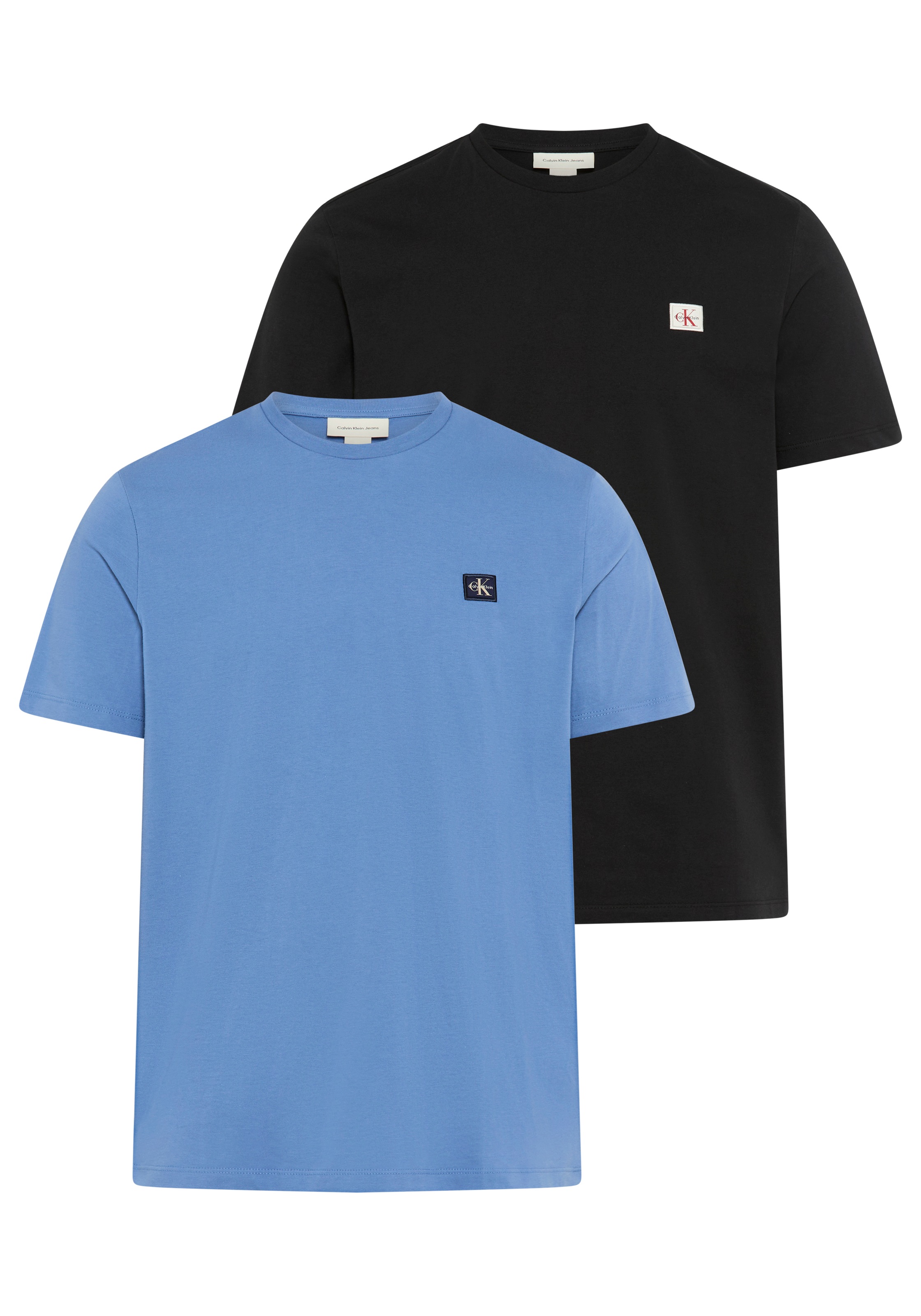 Calvin Klein Jeans T-Shirt »SS BADGE TEE 2 PACK«, (Packung, 2er-Pack), Mit Rundhalsausschnitt