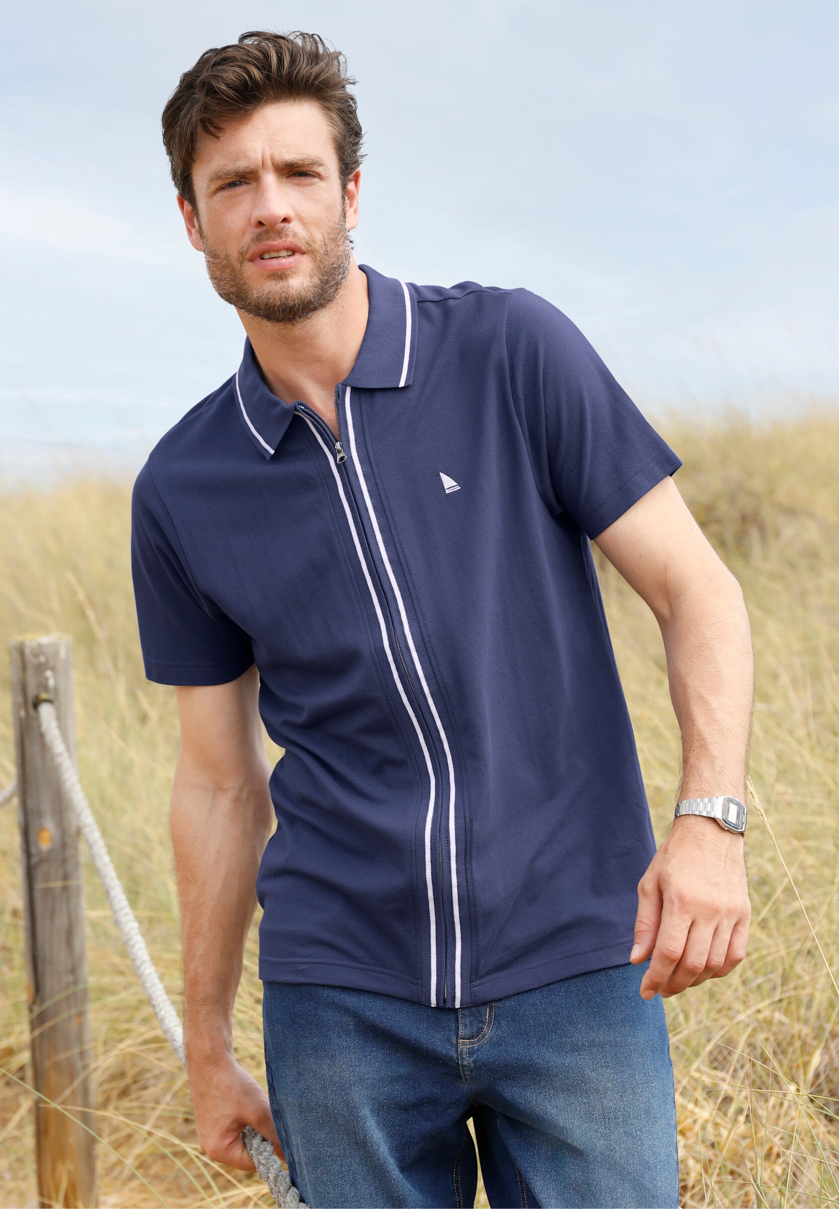 Witt Poloshirt »Kurzarm-Poloshirt Kurzarmshirt mit durchgehendem Reißverschluss«