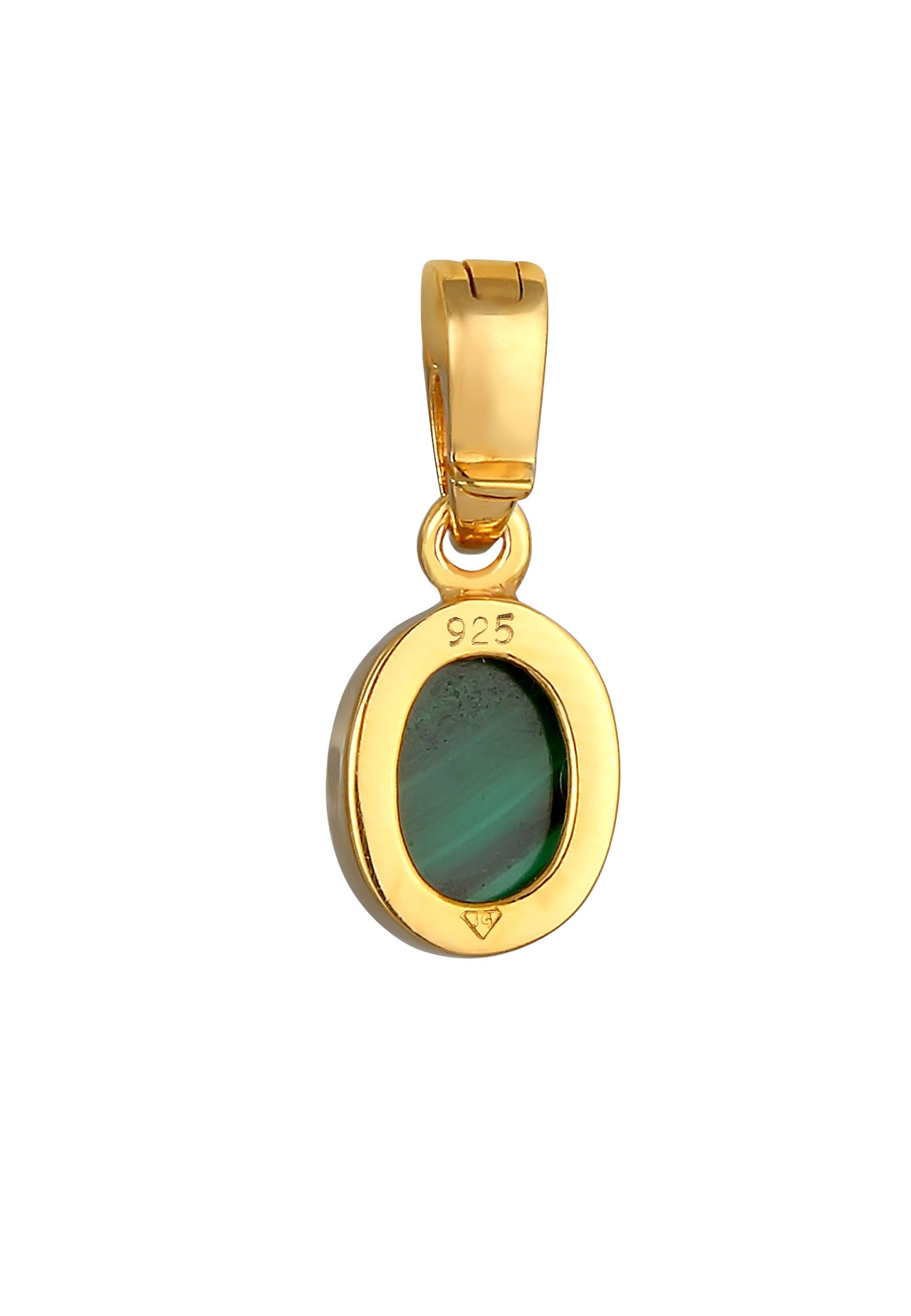 Nenalina Medallionanhänger »Anhänger Edelstein Malachit Cabochon Oval 925 Silber«