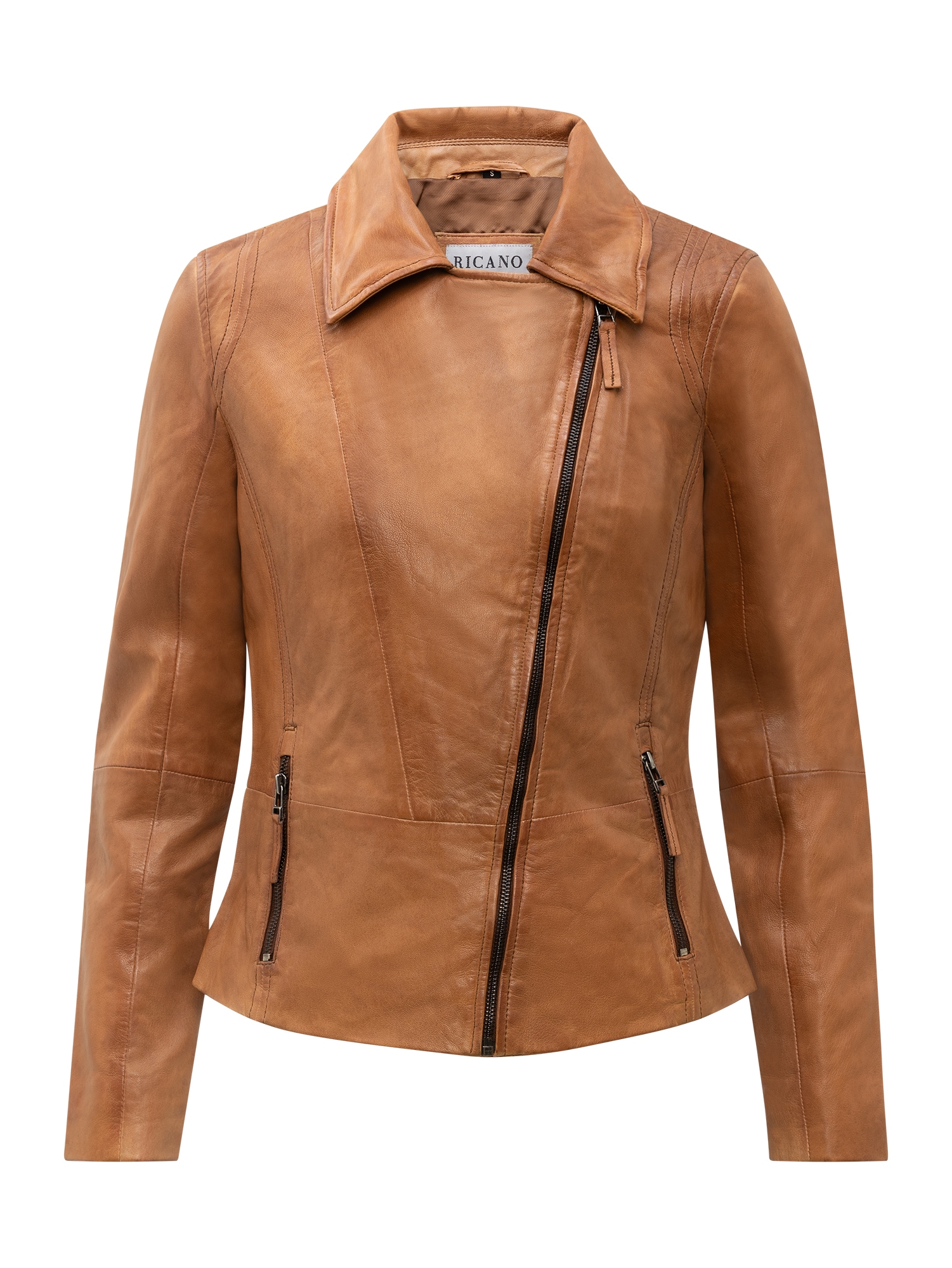 RICANO Bikerjacke »Lederjacke Sally« ohne Kapuze Handgefertigt aus echtem Leder