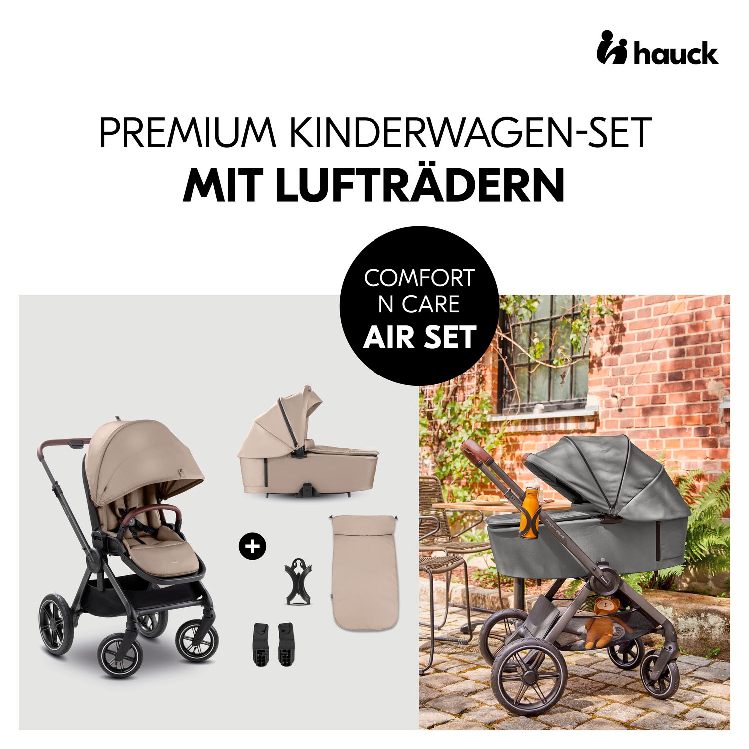 Hauck Kombi-Kinderwagen »Comfort N Care Air«, 22 kg, Belastbarkeit bis 22 kg