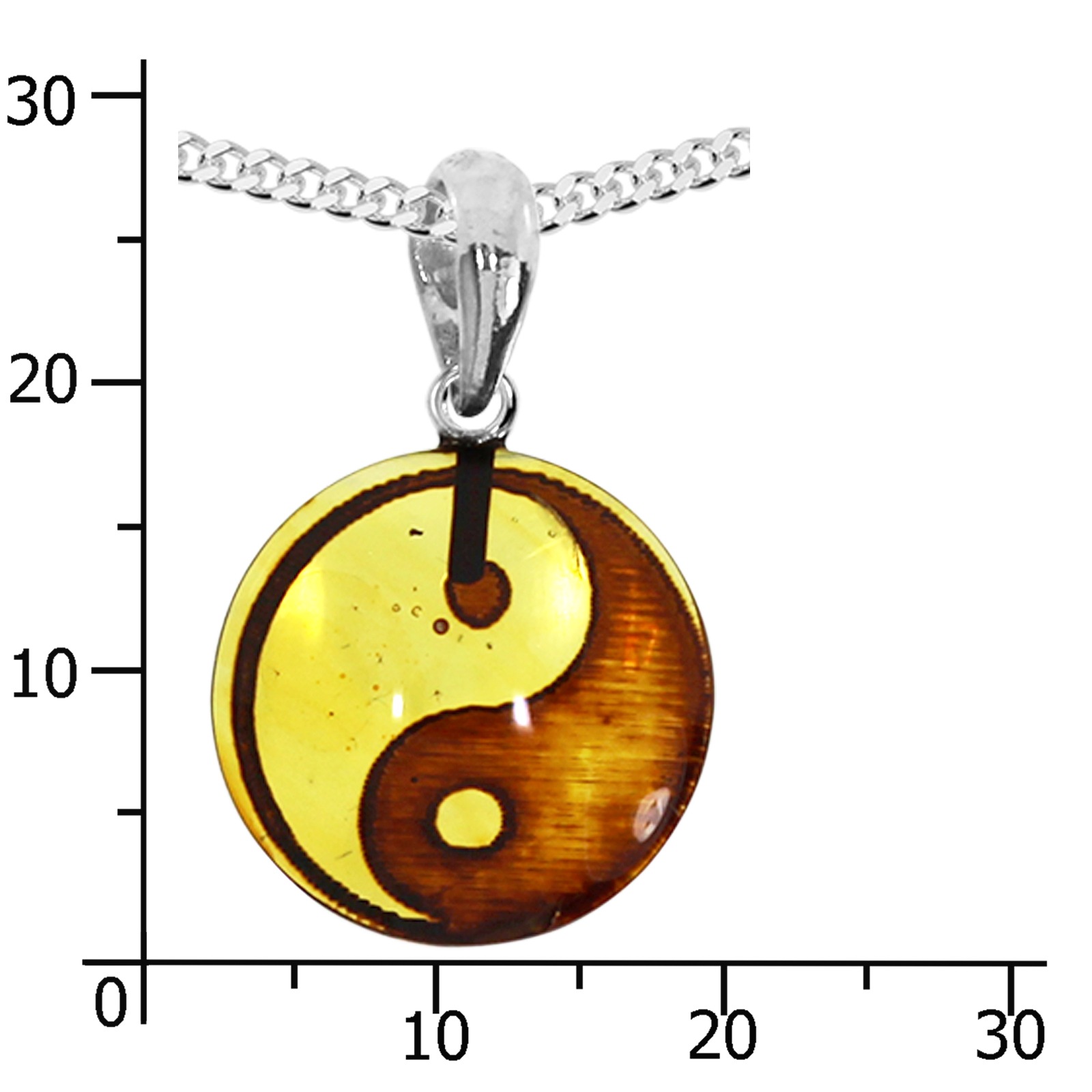 OSTSEE-SCHMUCK Kette mit Anhänger »- Yin-Yang - Silber 925/000 - Bernstein«