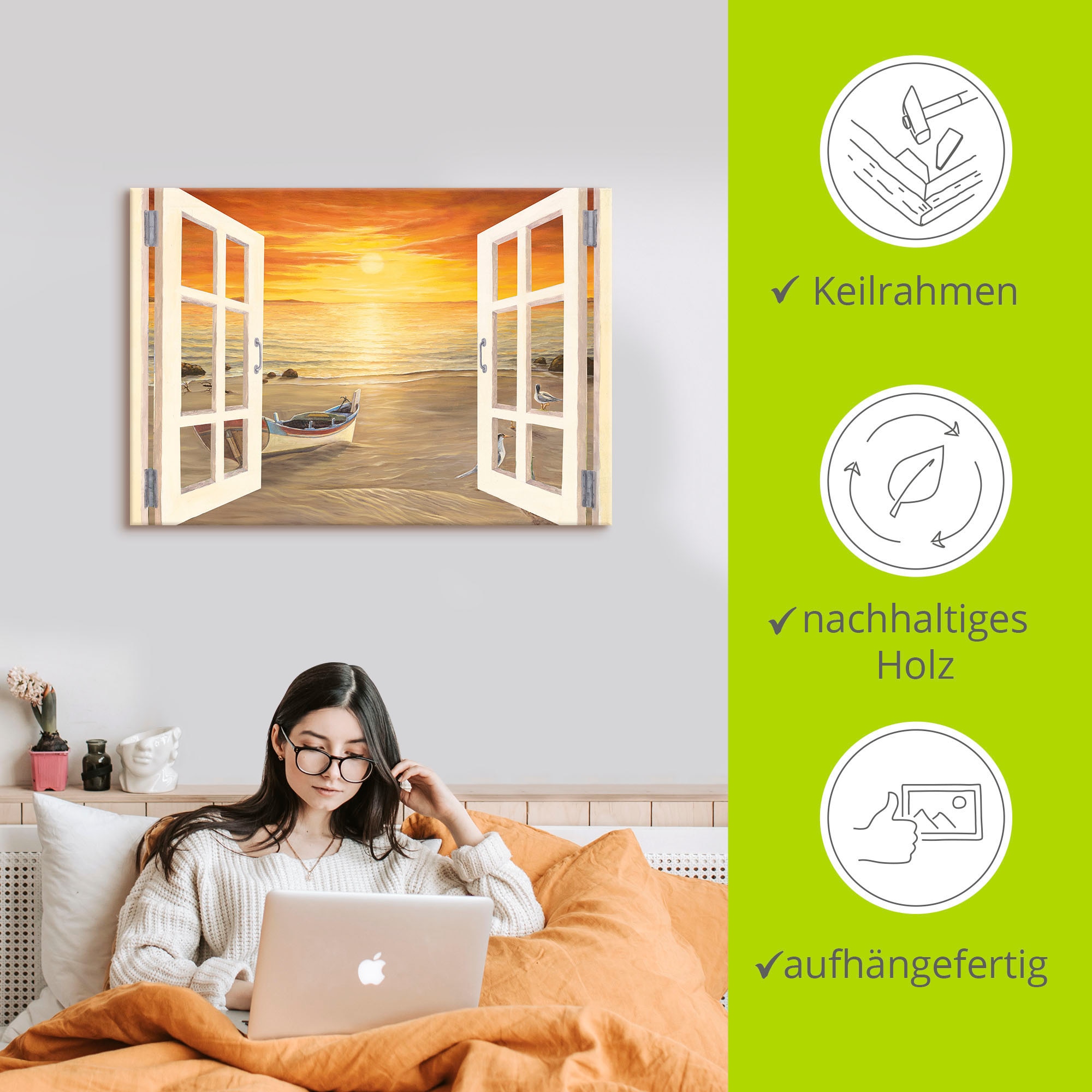 Artland Wandbild »Möwen«, Meer Bilder, (1 St.), als Alubild, Leinwandbild, Wandaufkleber oder Poster in versch. Größen