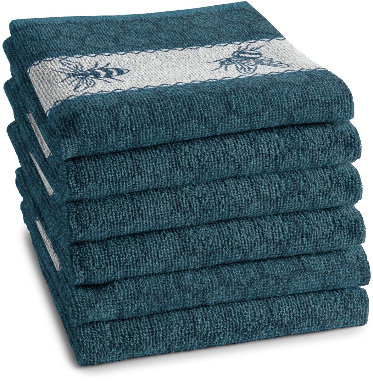 DDDDD Geschirrtuch »DDDDD Küchentuch Bees 50 x 55 (6er-Pack)« schnell trocknend, 100% Baumwolle, mit Bienen in der Bordüre