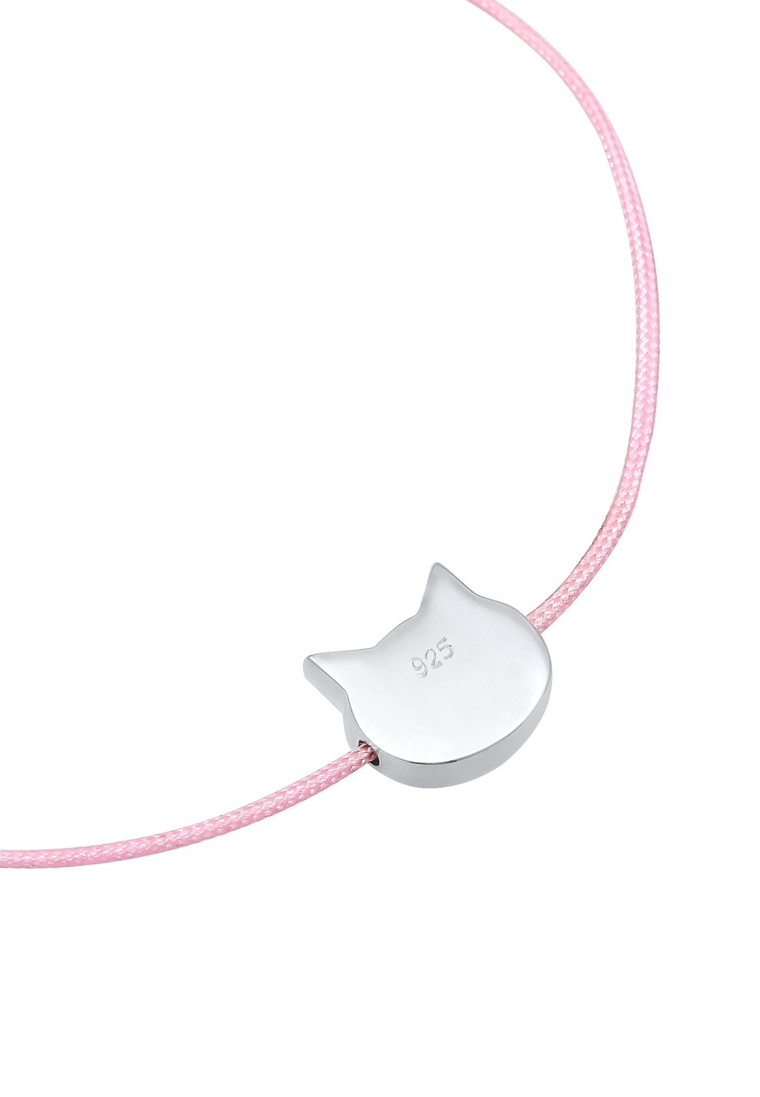 Elli Armkette »Armband Katze Nylonkette Rose 925 Sterling Silber«