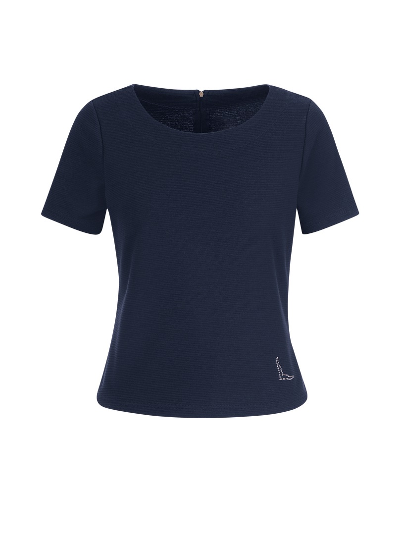 Trigema Sweatshirt »TRIGEMA Shirt mit kurzen Ärmeln mit Kristallsteinen«