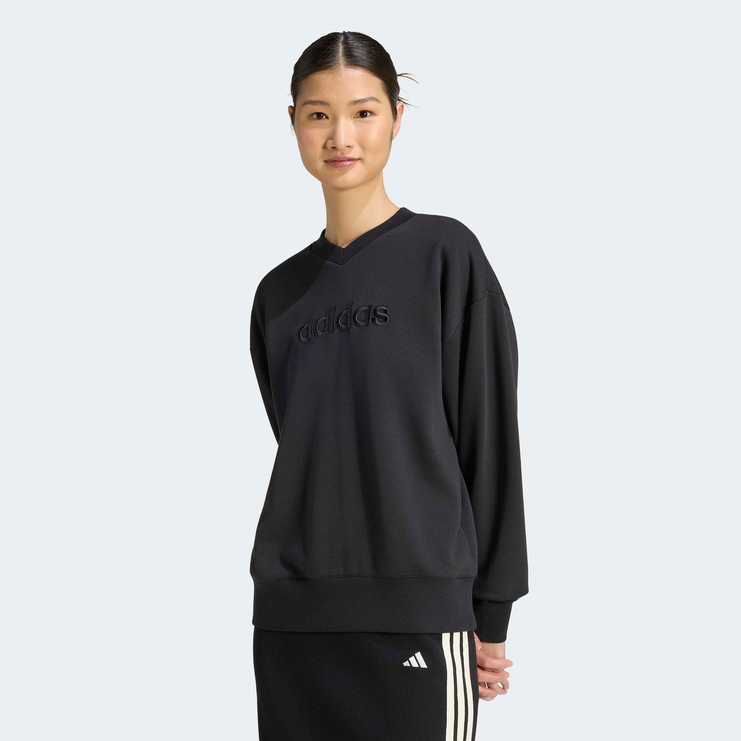 adidas Sportswear Sweatshirt »W SAT CRW«, mit V-Ausschnitt, ohne Verschluss, in normaler Länge
