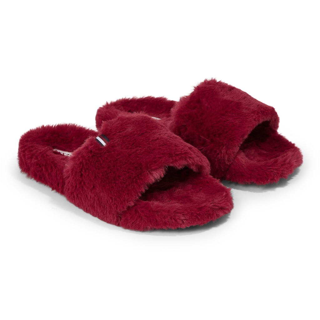 Tommy Hilfiger Plüsch Hausschuhe »FUR HOME SLIPPER SLIDE«