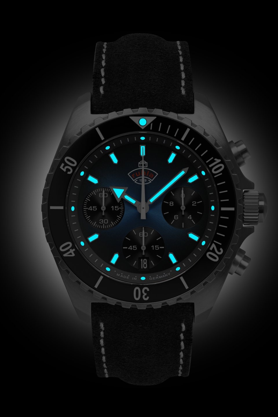 ruhla Chronograph »Glasbach Cup«, Quarzuhr, Herrenuhr, Datum, Stoppfunktion, Saphirglas, Made in Germany
