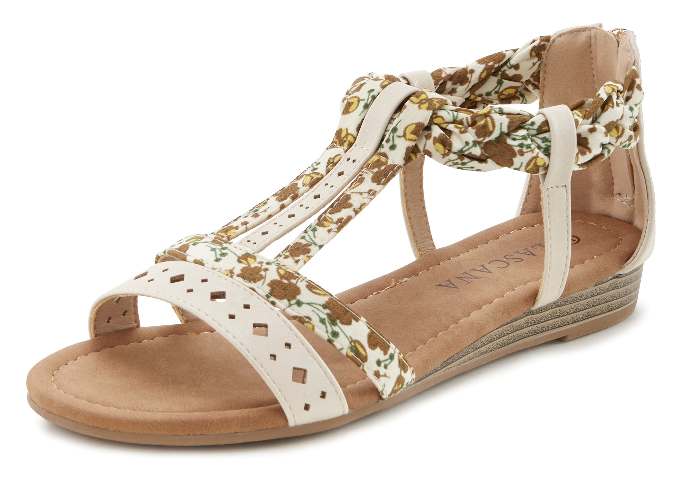 LASCANA Sandale, Sandalette, Sommerschuh mit Riemchen im Festival-Look VEGAN