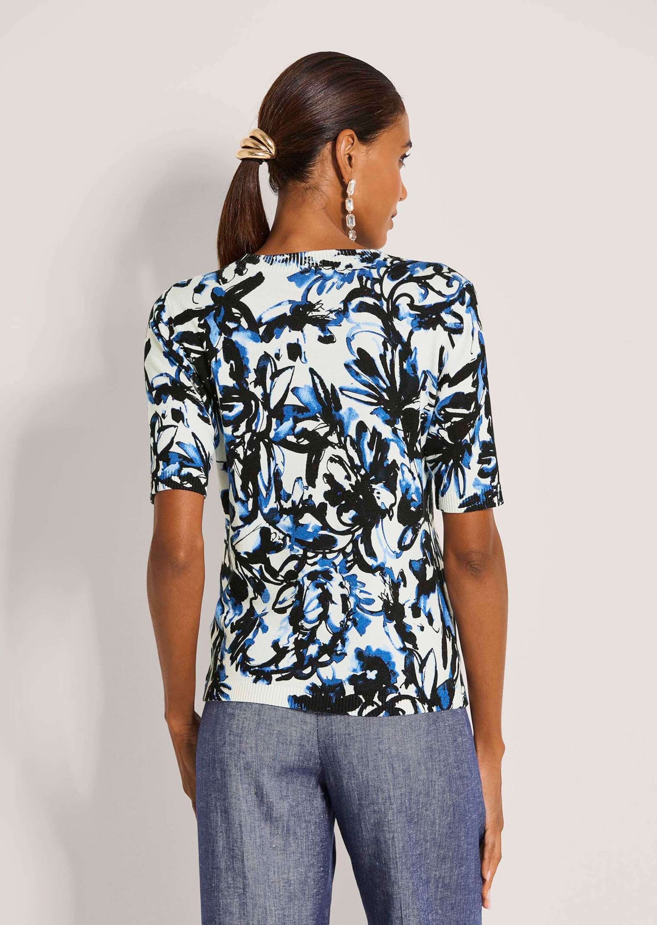 MADELEINE Longpullover »Strickpullover Glattstrickpullover mit Unikat-Print« Alloverprint