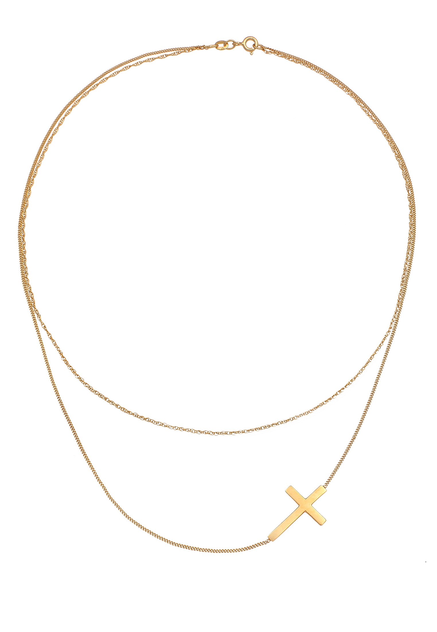 Elli Silberkette »Halskette Kreuz Layer Look 925 Silber«