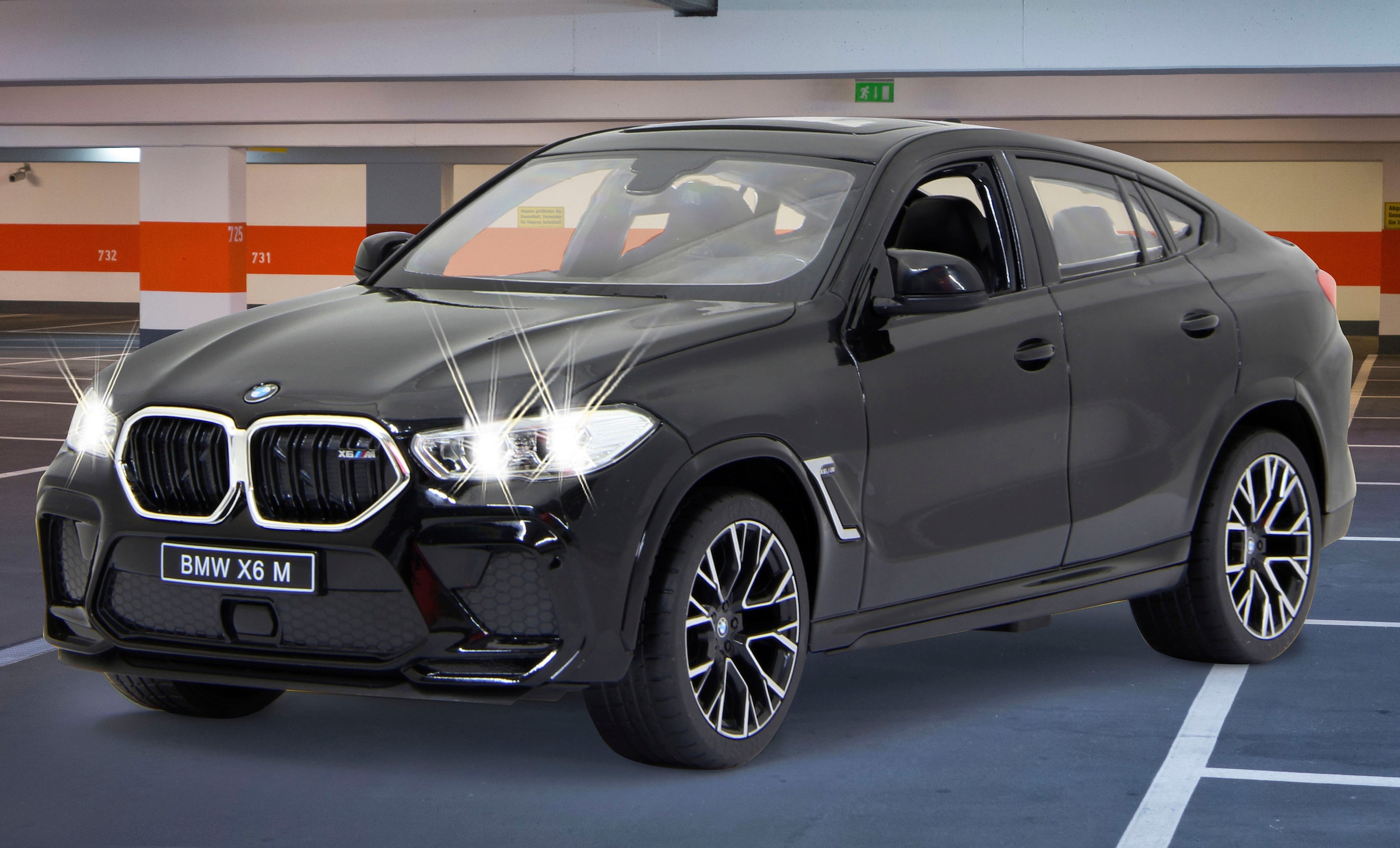 Jamara RC-Auto »Deluxe Cars, BMW X6 M 1:14, schwarz - 2,4 GHz«, mit LED-Lichtern