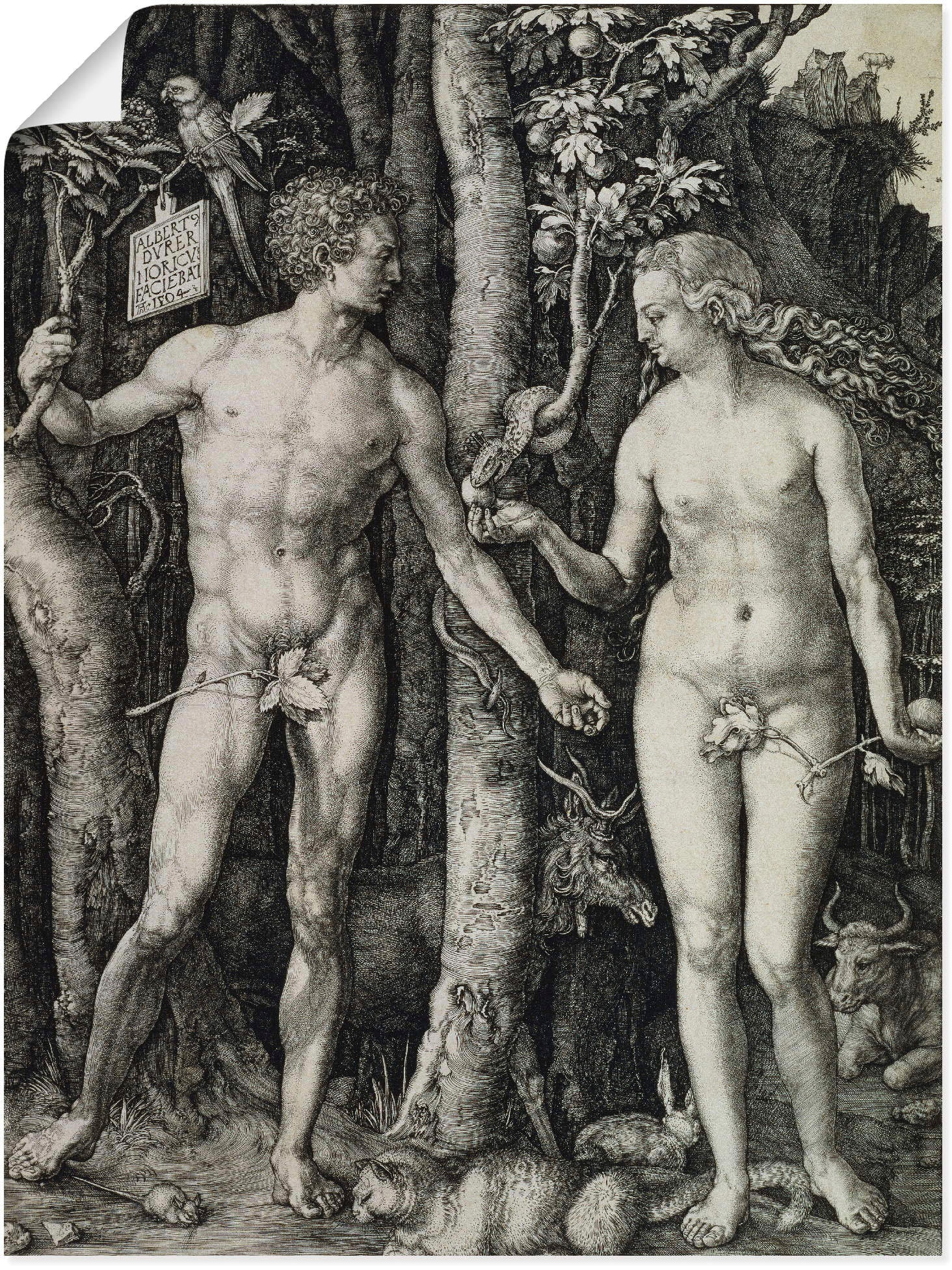 Artland Wandbild »Adam und Eva. 1504«, Religion, (1 St.), als Leinwandbild, Poster in verschied. Größen