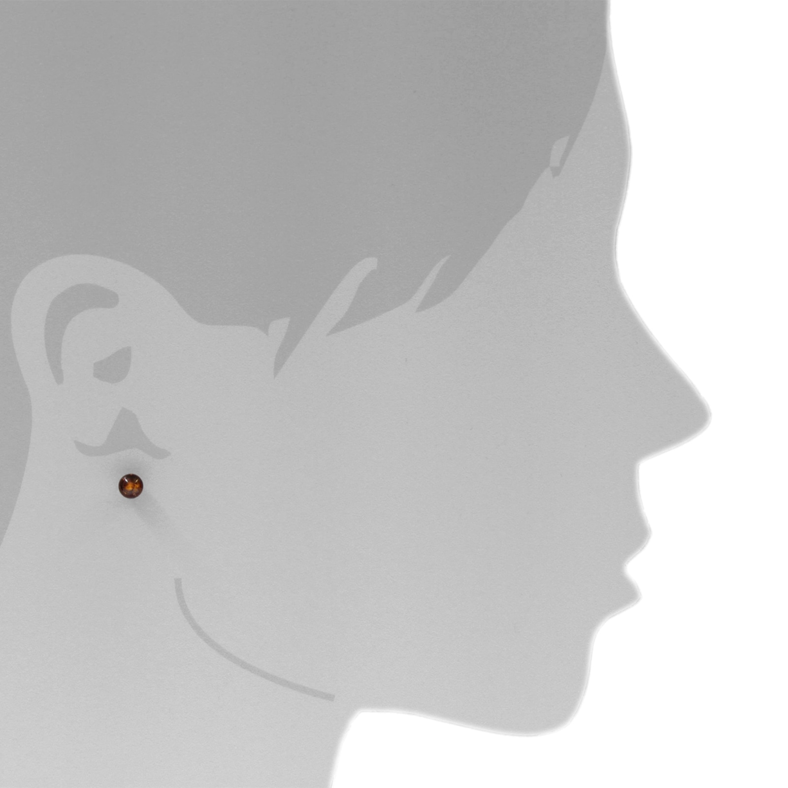 OSTSEE-SCHMUCK Paar Ohrstecker »- Klassisch 6 mm - Silber 925/000 - Bernstein«