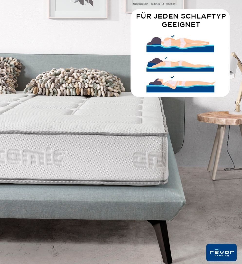 Revor Bedding Taschenfederkernmatratze »Anatomic ZIP 500 Visko«, 26 cm hoch, Raumgewicht: 50 kg/m³, 1500 Federn, (1 St.), Matratze mit dynamischem ANATOMIC Federkern, verschiedene Größen