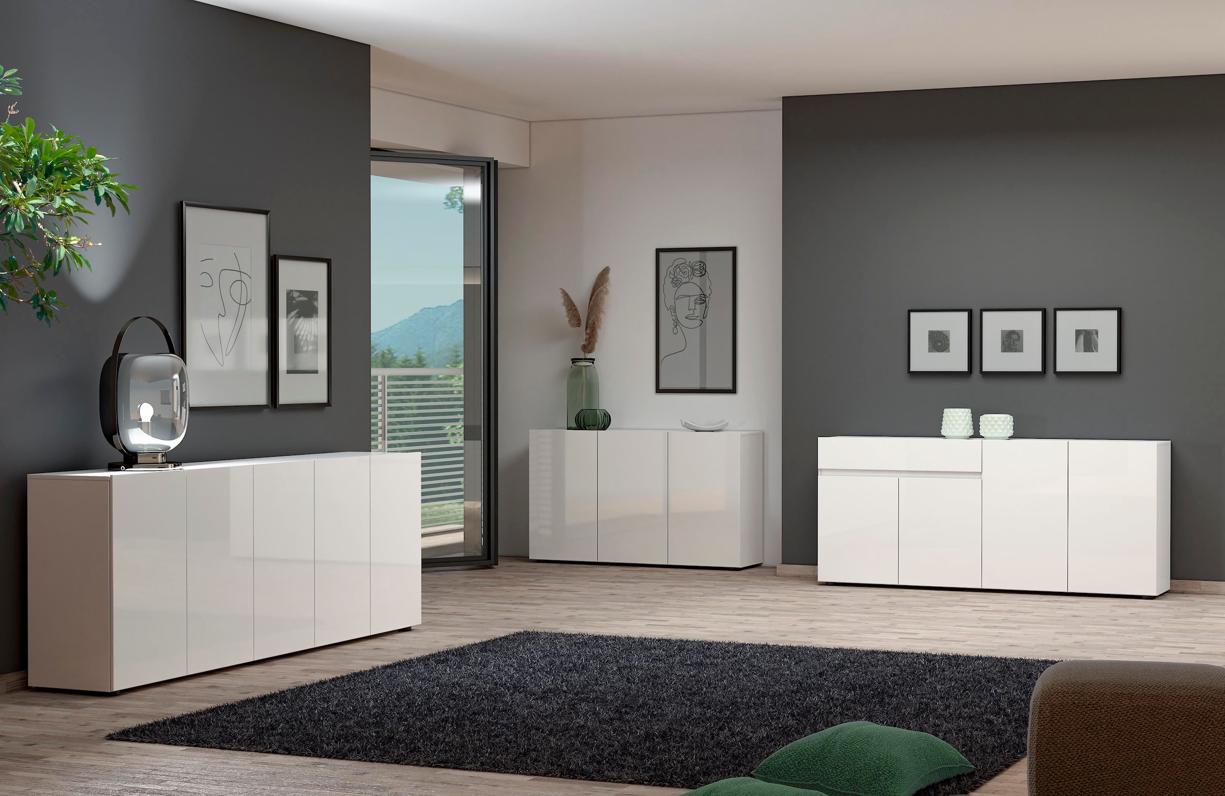 INOSIGN Sideboard »Mister«, Kommode, komplett Hochglanz lackiert, Breite 135cm