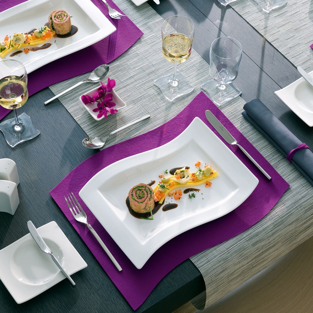 Villeroy & Boch Speiseteller »Gourmetteller NewWave 33 x 24 cm 4er Set weiß«