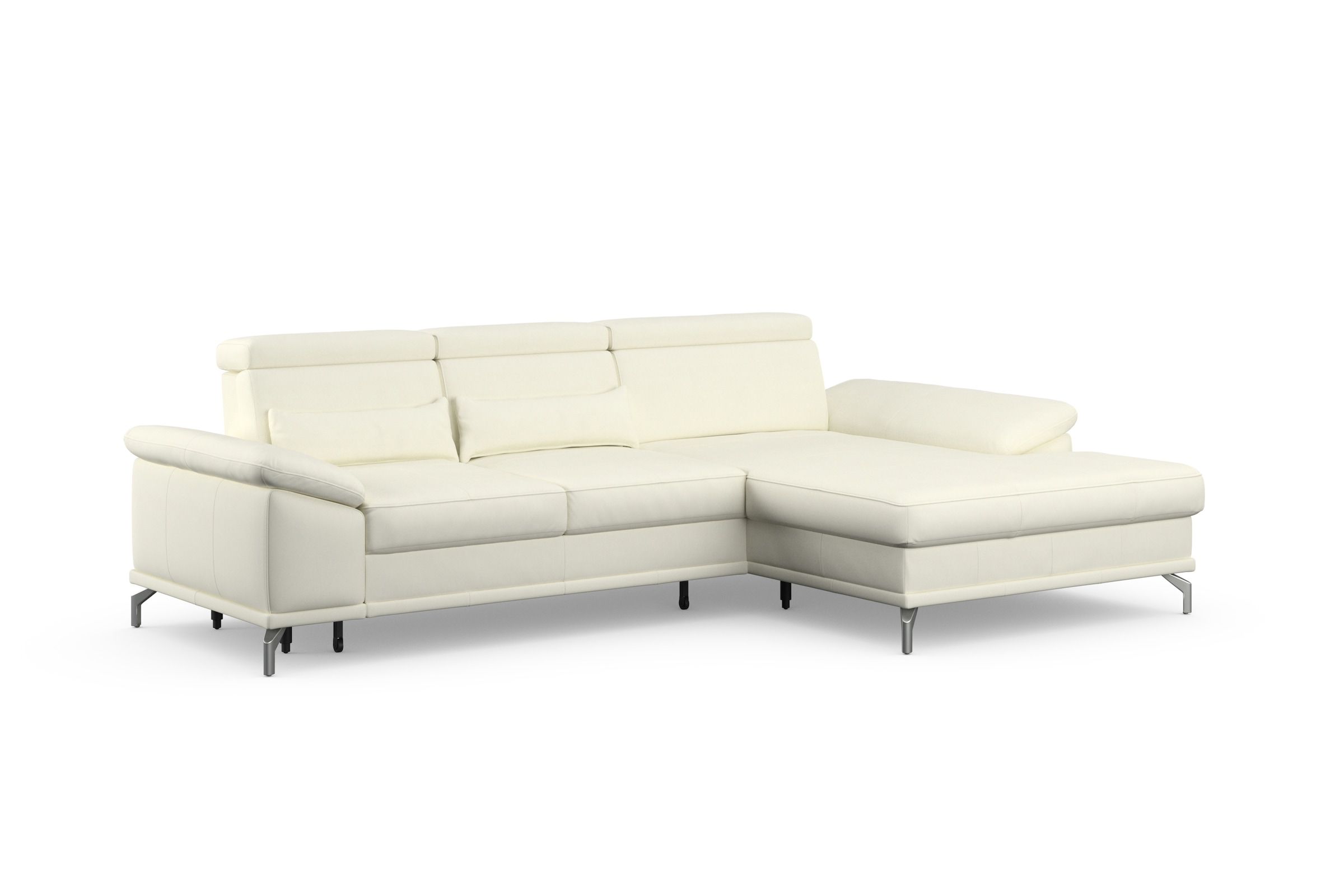sit&more Ecksofa »Cabrio L-Form, mit Sitztiefenverstellung, Arm- und Kopfteilverstellung«, 2 Nierenkissen, Federkern, optional Bettfunktion und Stauraum