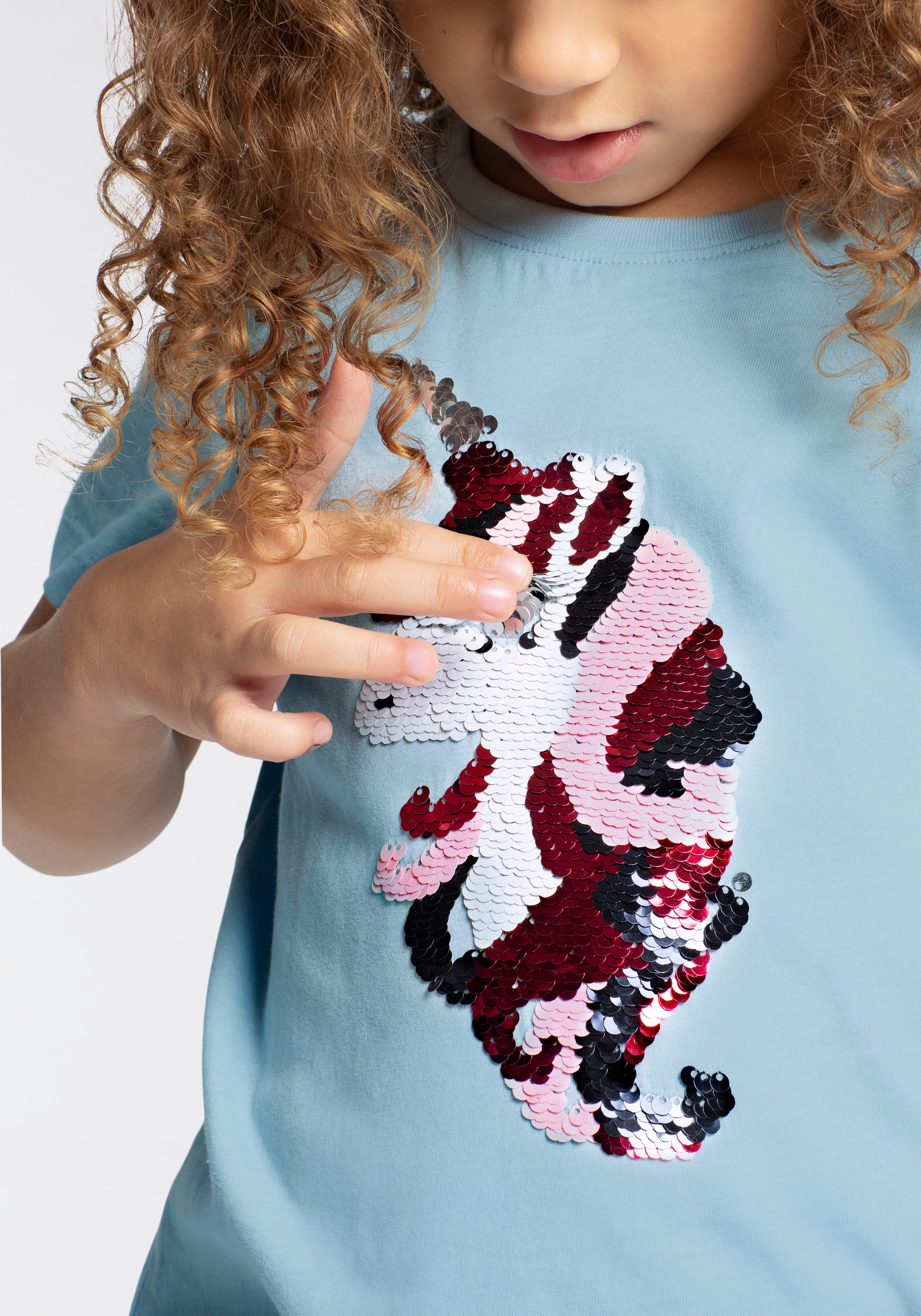 KIDSWORLD T-Shirt »EINHORN«, aus tollen WENDEPAILLETTEN