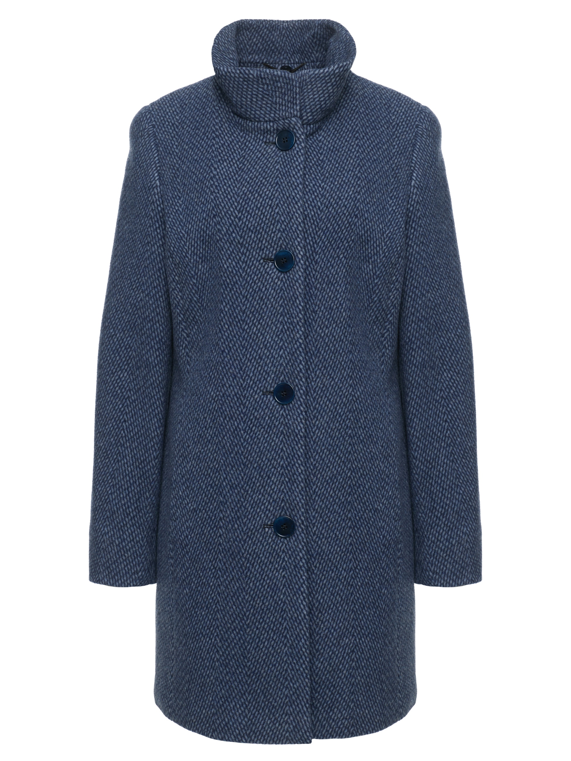 MANISA Wolljacke, mit Kapuze, mit Stehkragen und Kapuze, in Tweed-Optik