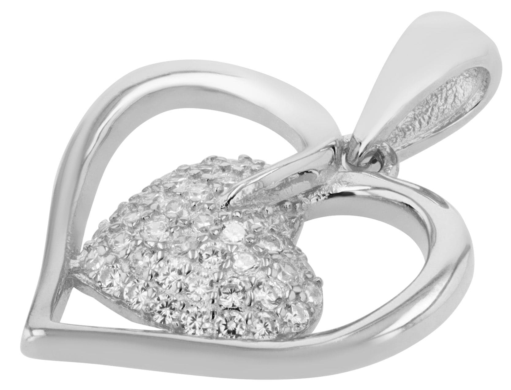 Adelia´s Herzanhänger »Damen Anhänger ¿ Herz Herzanhänger aus 925 Silber mit Zirkonia«