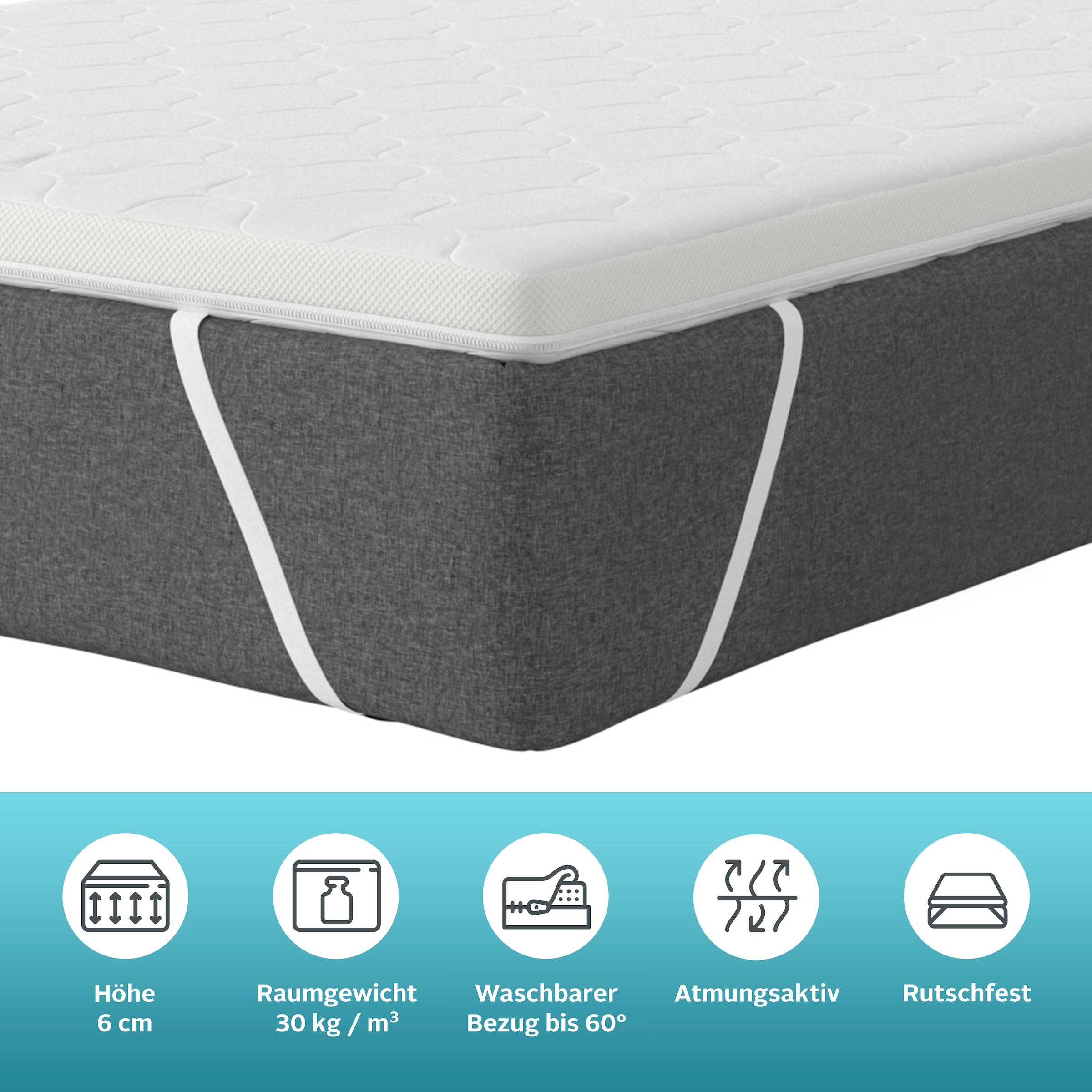 OTTO home Topper »Polly Plus Komfort ECO, ideal für Boxspringmatratzen« Topper für Matratze 90x200 cm, 140x200 cm und weitere Größe geeignet