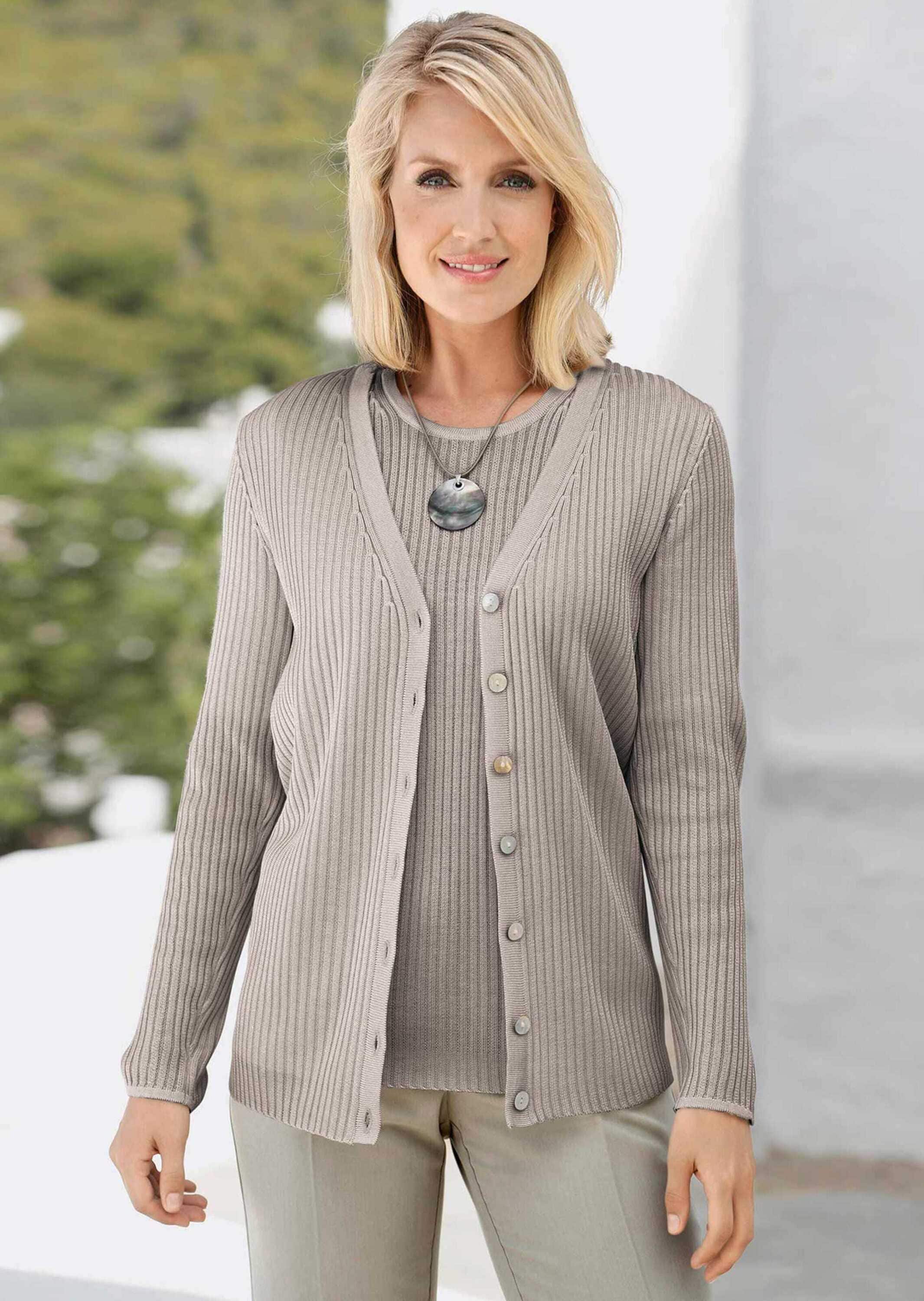 GOLDNER Strickjacke »Pflegeleichte Strickjacke in hochwertiger Rippenstruktur«