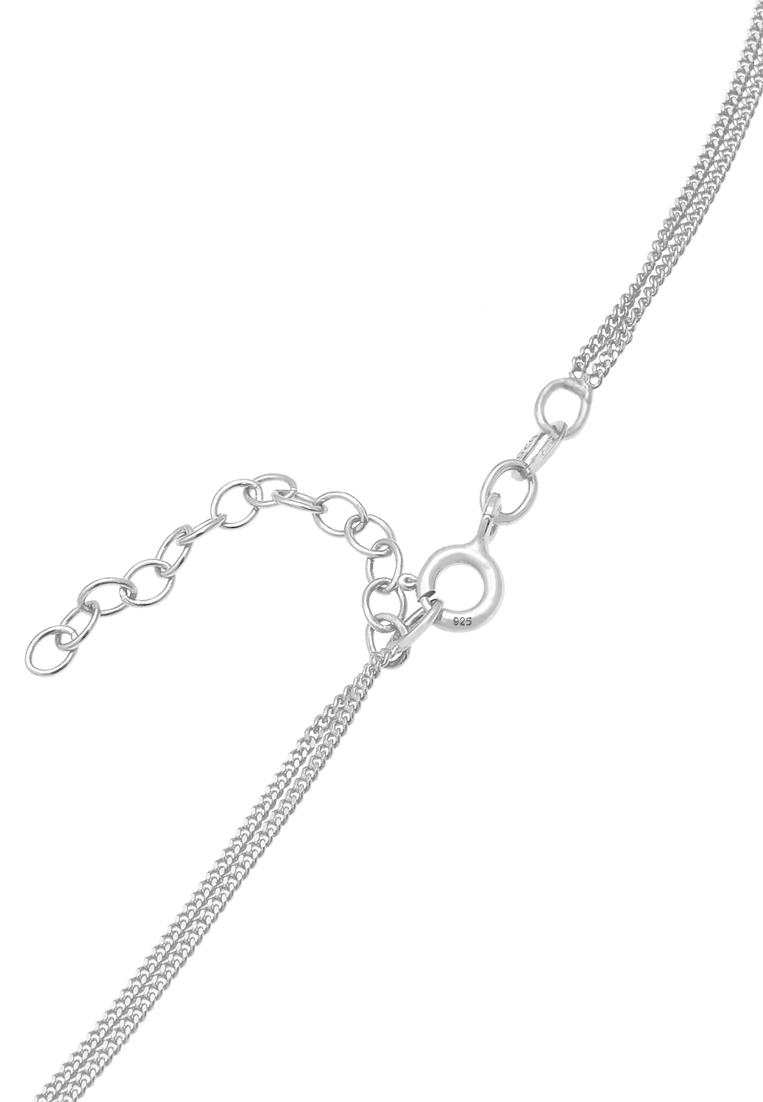 Elli Silberkette »Halskette Choker Layer Kristalle Rund 925 Silber«