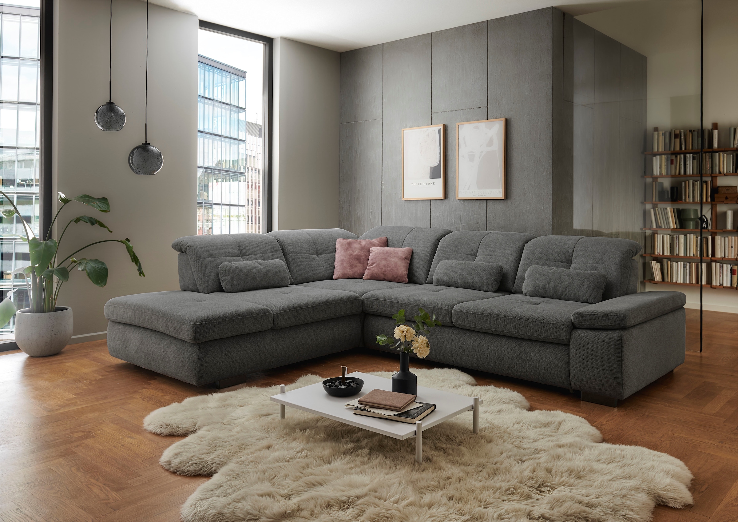 Die PlanBar Ecksofa »MP-IN16012 L-Form Kaltschaum-Polsterung« inkl. Sitztiefenverstellung, optional mit Funktionen