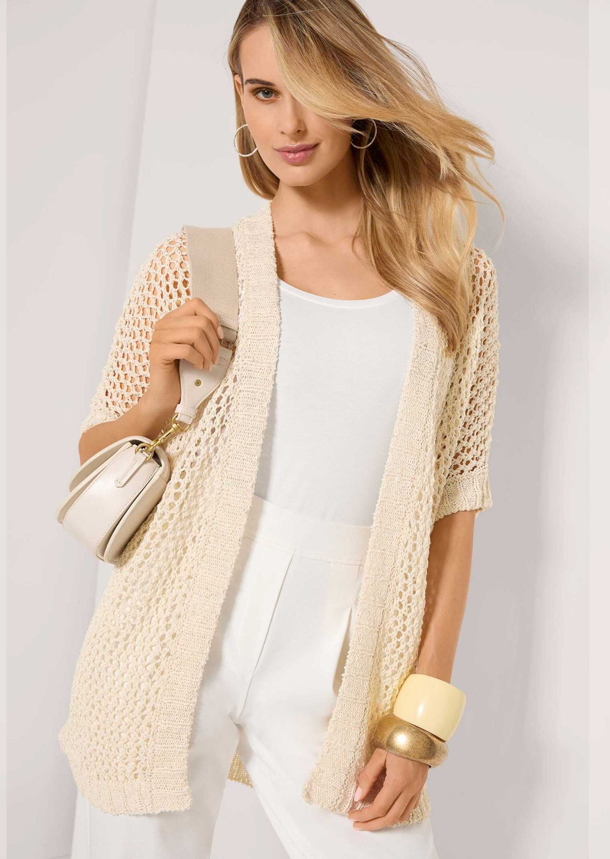 MADELEINE Strickjacke »Strickjacke Lange Strickjacke mit Glanz-Effekt«