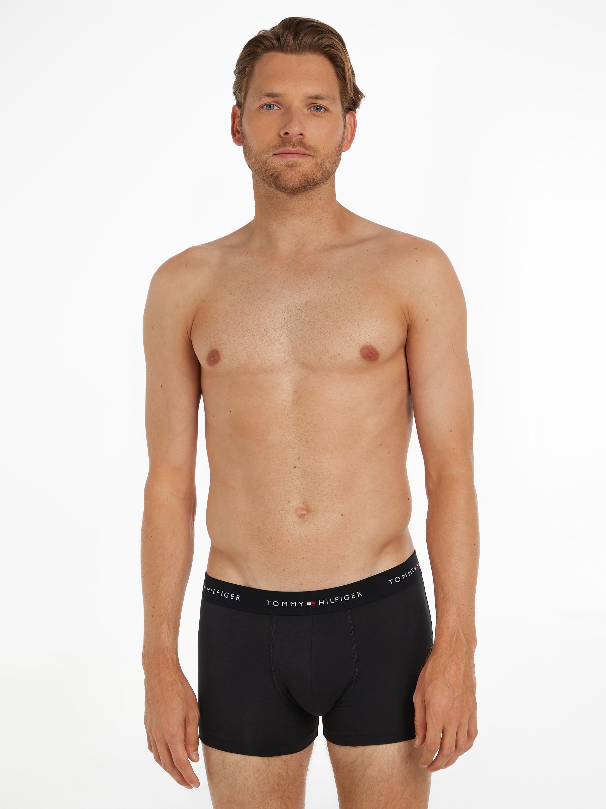 Tommy Hilfiger Underwear Trunk »3P WB TRUNK«, (Packung, 3 St., 3er-Pack), mit kontrastfarbenem Logobund