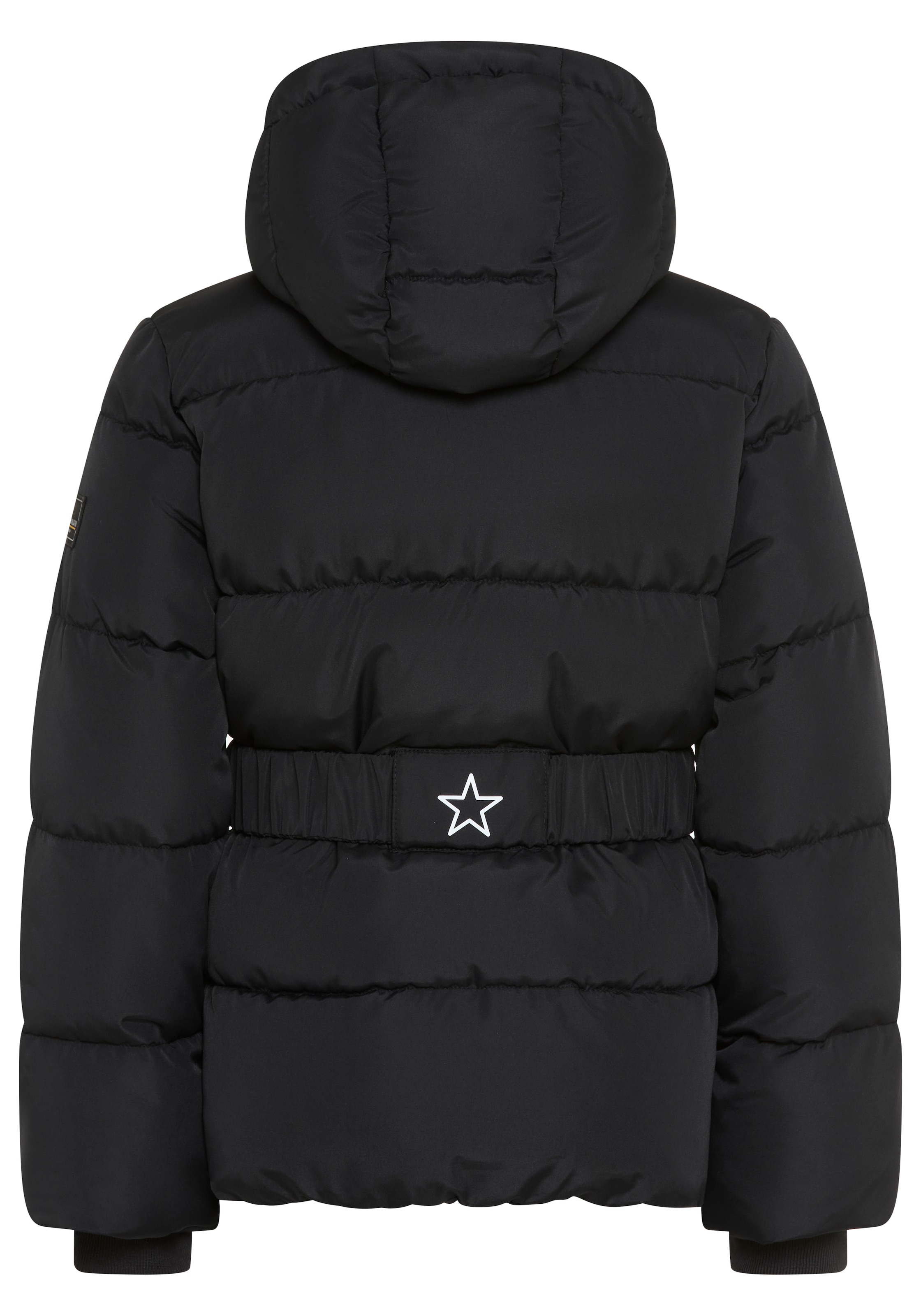 Bruno Banani Winterjacke »Winterjacke mit modischen Gürtel, macht eine schöne Silhouette« mit Kapuze Warme Jacke mit modischem Schnallengürtel und Kapuze, fleecegefüttert