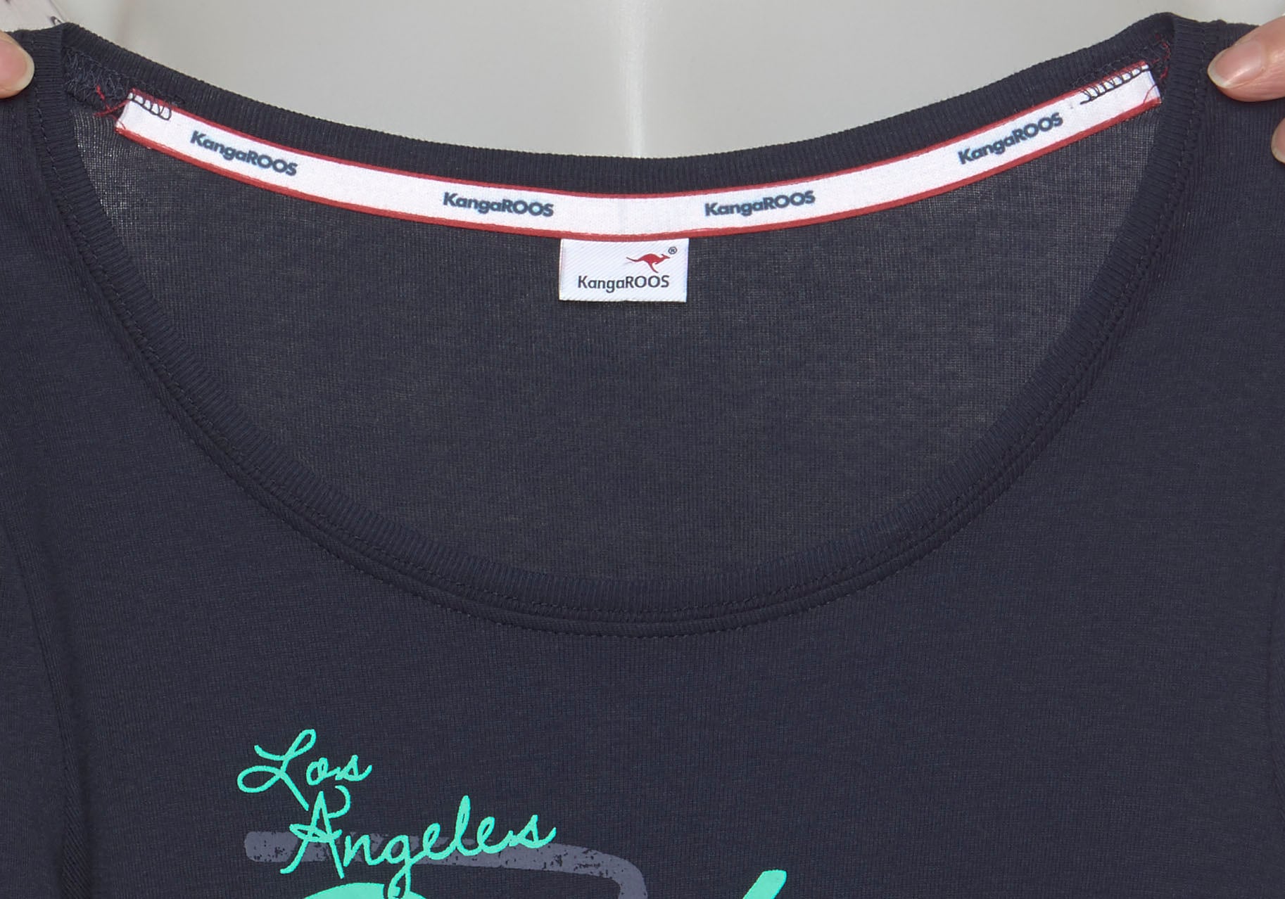 KangaROOS 3/4-Arm-Shirt, 3/4-Arm, sehr figurbetont, mit Logodruck, Rundhalsausschnitt
