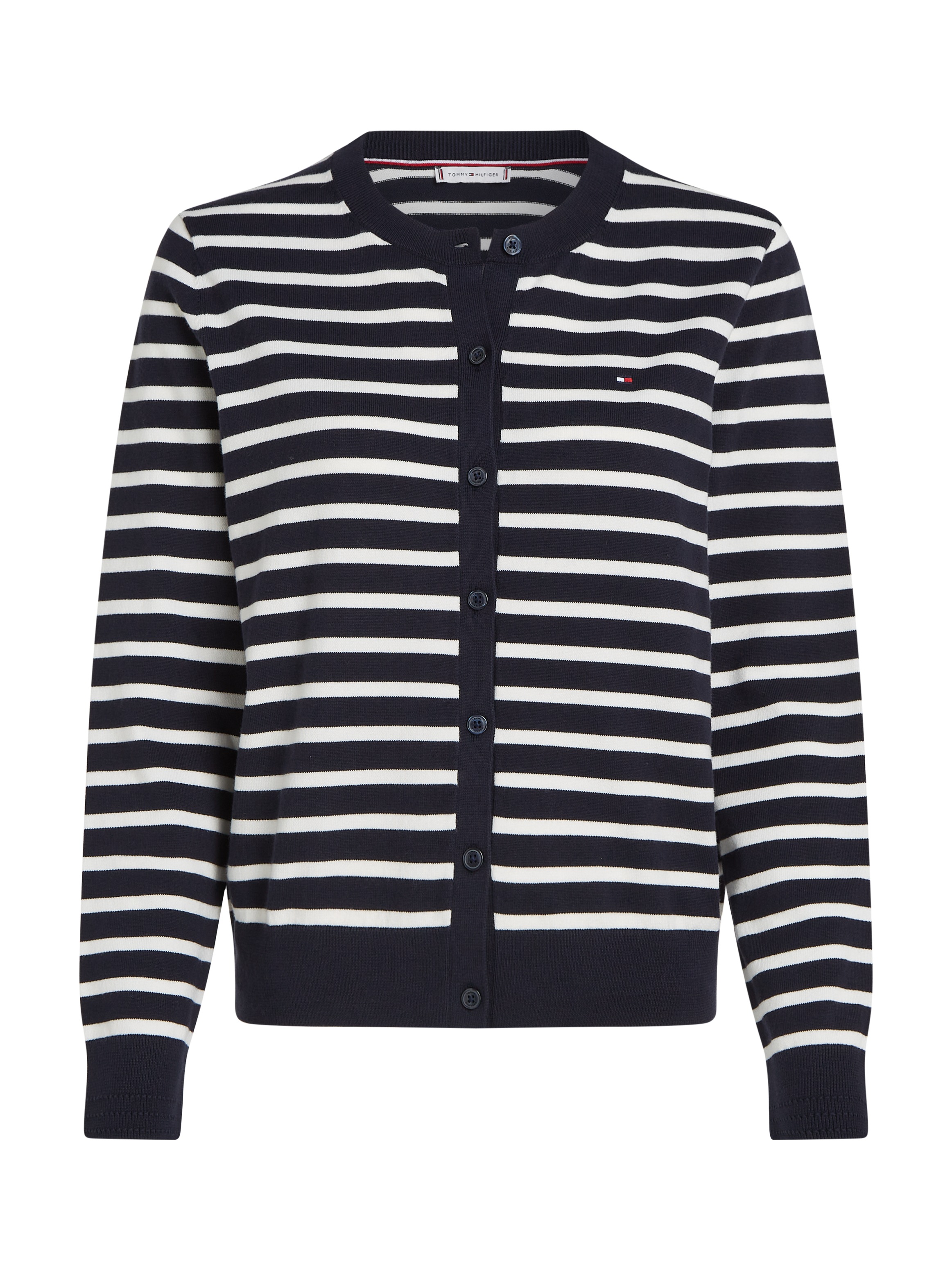 Tommy Hilfiger Cardigan »CO JERSEY STITCH CARDIGAN«, mit Logostickerei