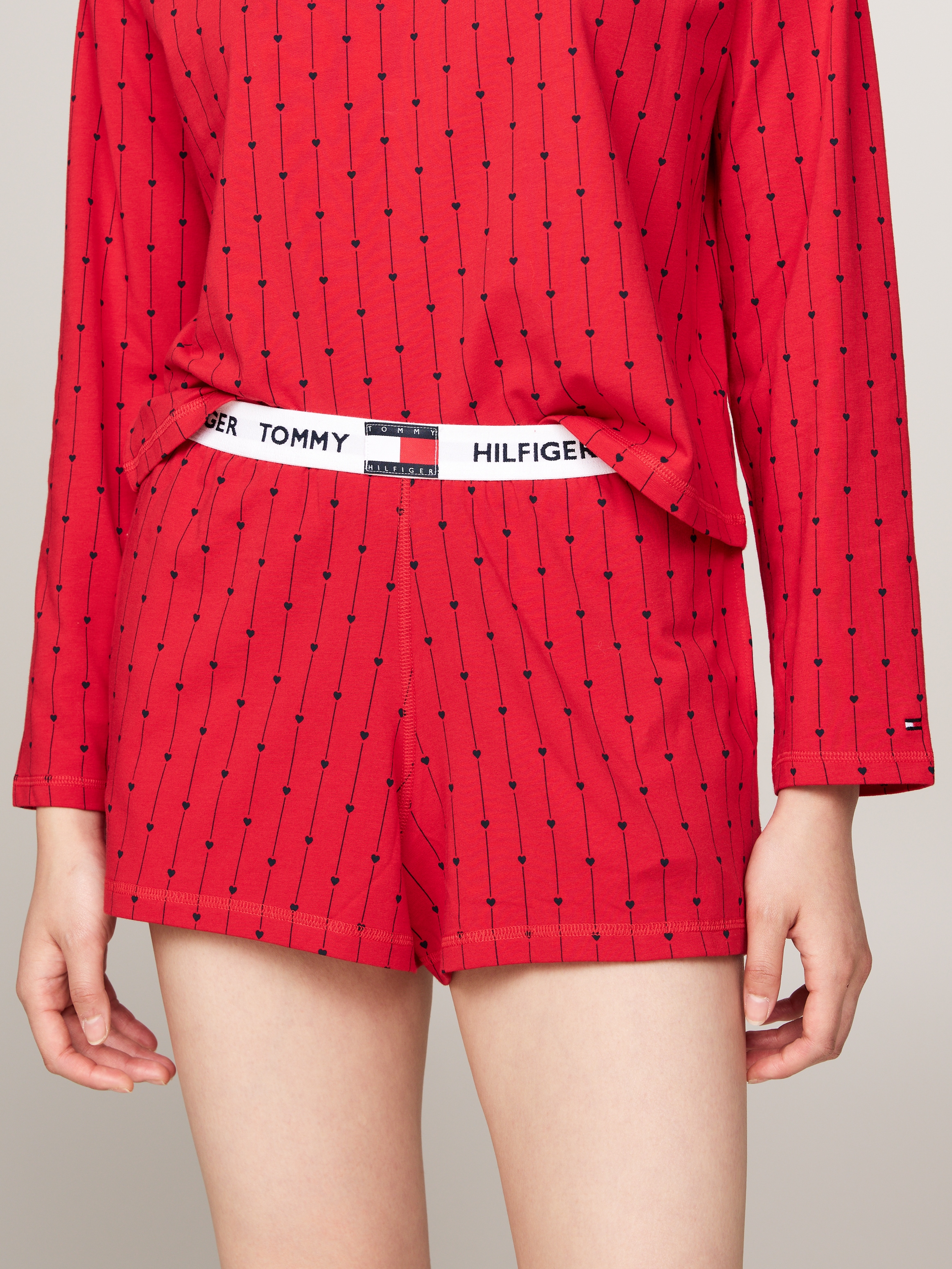 Tommy Hilfiger Underwear Pyjama »LS SHORT PRT PJ SET«, (Set, 2 tlg., 2tlg), mit Herzen Allover-Muster