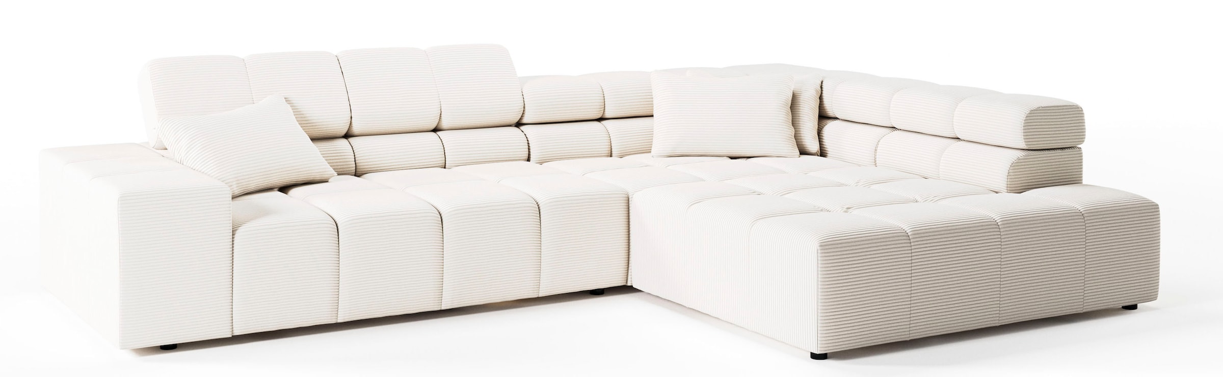 INOSIGN Ecksofa »Ancona incl. Kopfteilverstellung, Zierkissen Breite 319cm, L-Form«, wahlweise motorische Sitztiefenverstellung, auch in Cord + Easy Care