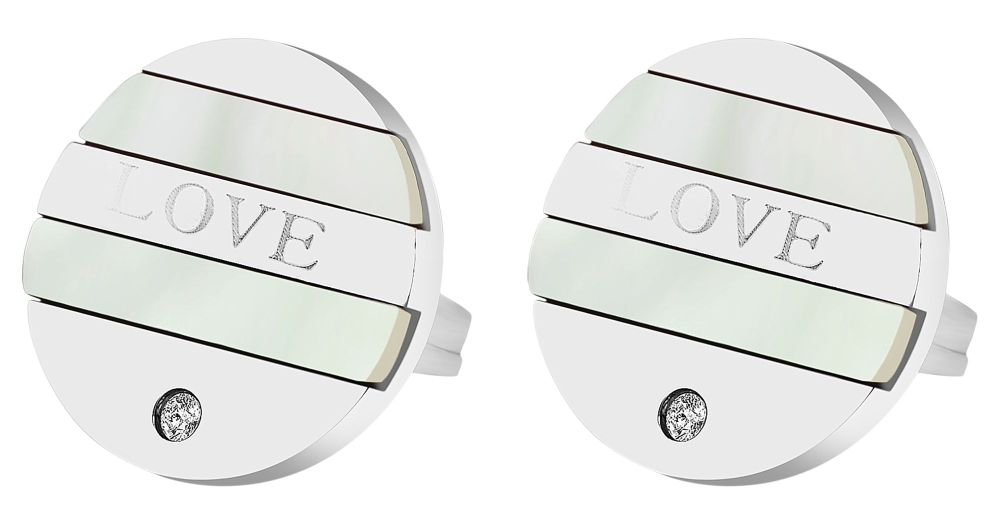 Adelia´s Paar Ohrstecker »Damen Ohrringe ¿ Ohrstecker aus Edelstahl mit Perlmutt«