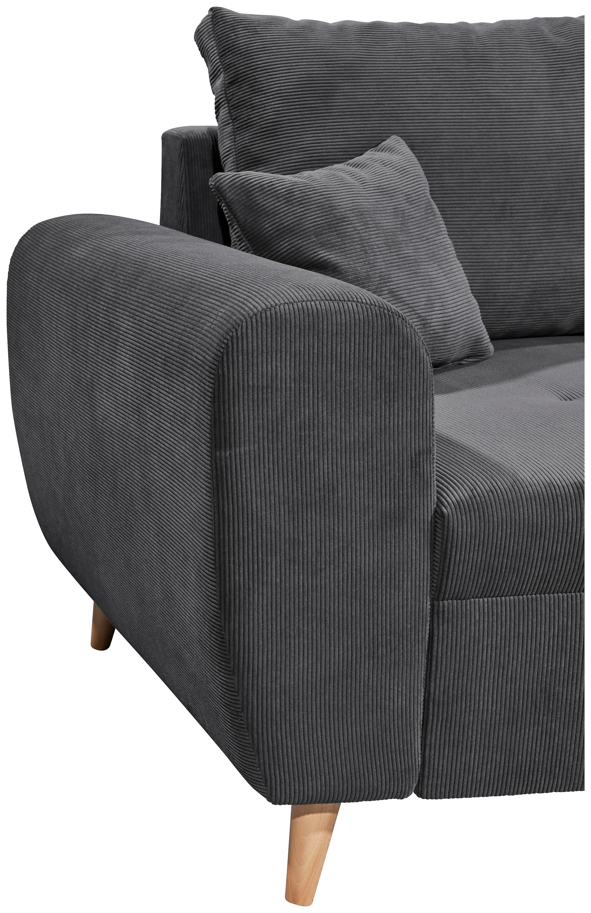 ED EXCITING DESIGN Ecksofa »Calanda L-Form«, mit Hocker & 3 Zierkissen
