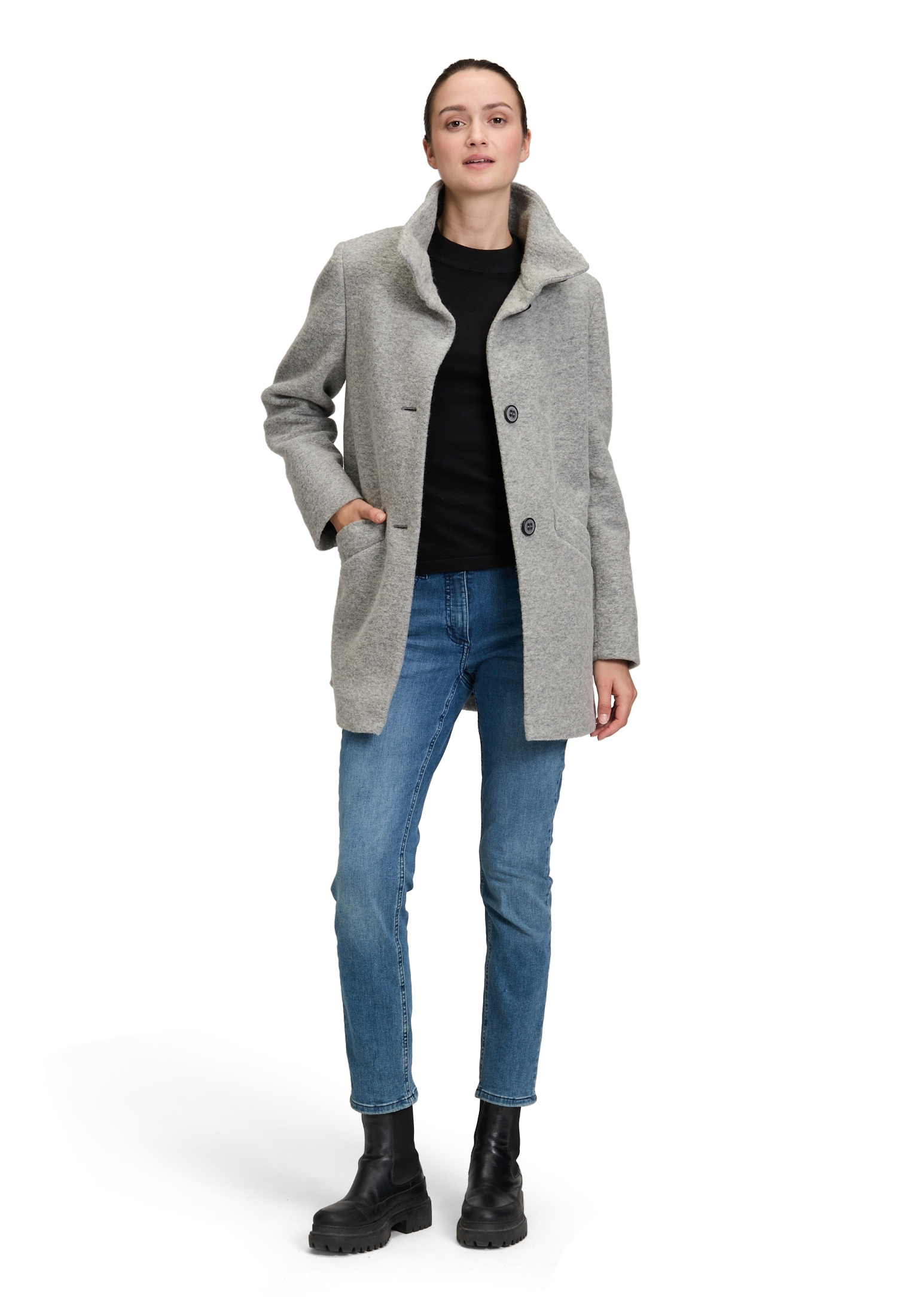 Amber & June Kurzjacke »Kurzmantel mit Stehkragen«