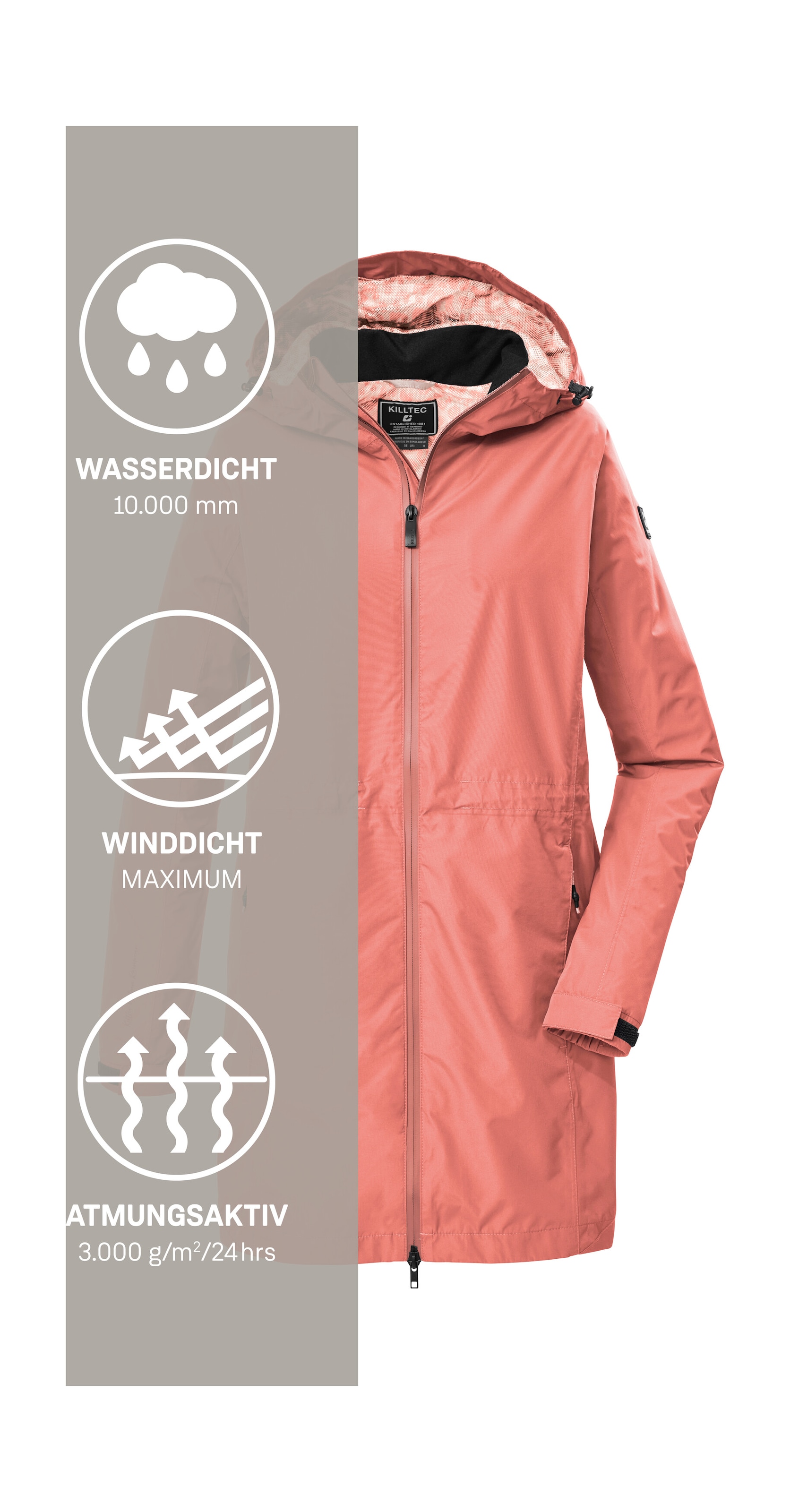 Killtec Parka »KOS 35 WMN PRK« Wasser- und winddichter Damenparka, atmungsaktiv, verstellbar
