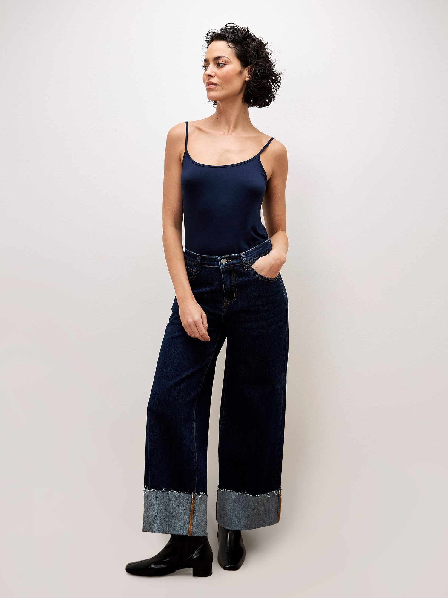 Apricot Weite Jeans »Mid waist Jeans« mit breitem Umschlag