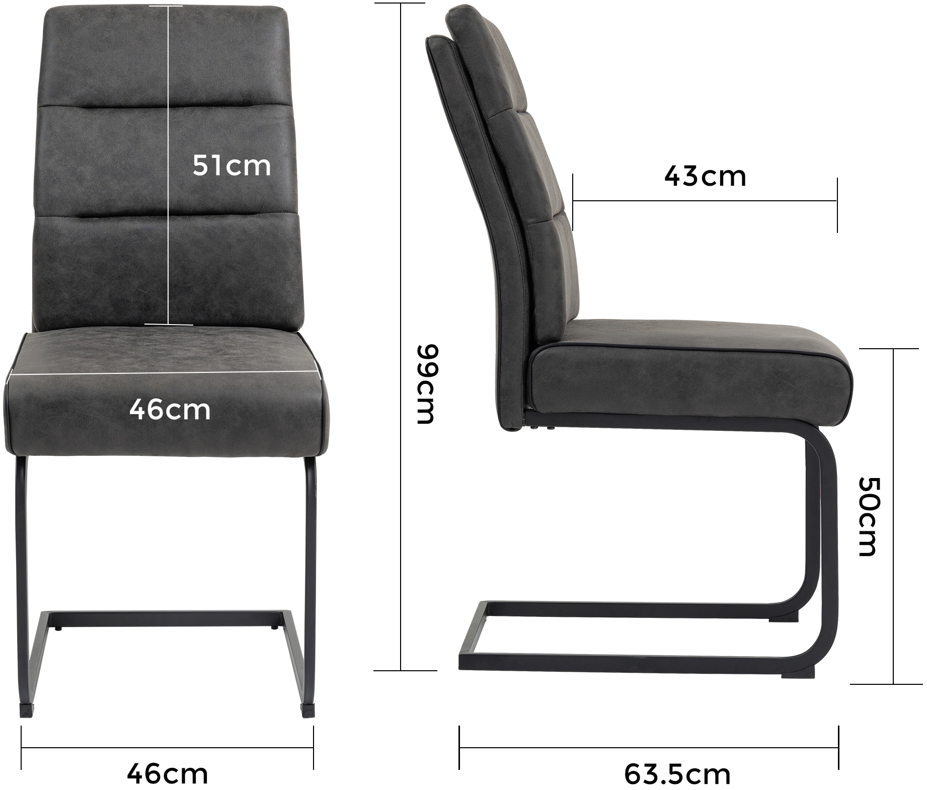 Duo Collection Freischwinger »Marga Freischwinger, 2er- Set« (Set) 2 Stk.extra Polsterung mit Taschenfederkern, Fußgleiter für die Sicherheit