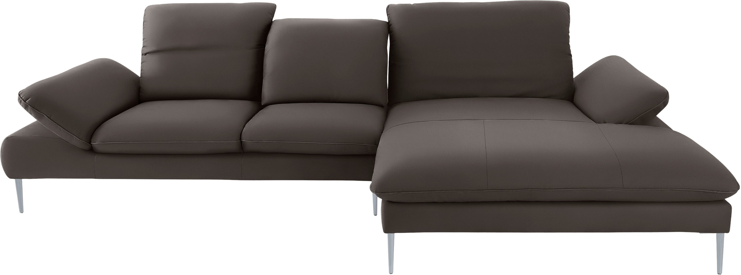 W.SCHILLIG Ecksofa »enjoy&MORE, Designsofa, bequem, zeitlos und elegant, L-Form«, mit Sitztiefenverstellung, Füße silber matt, Breite 340 cm