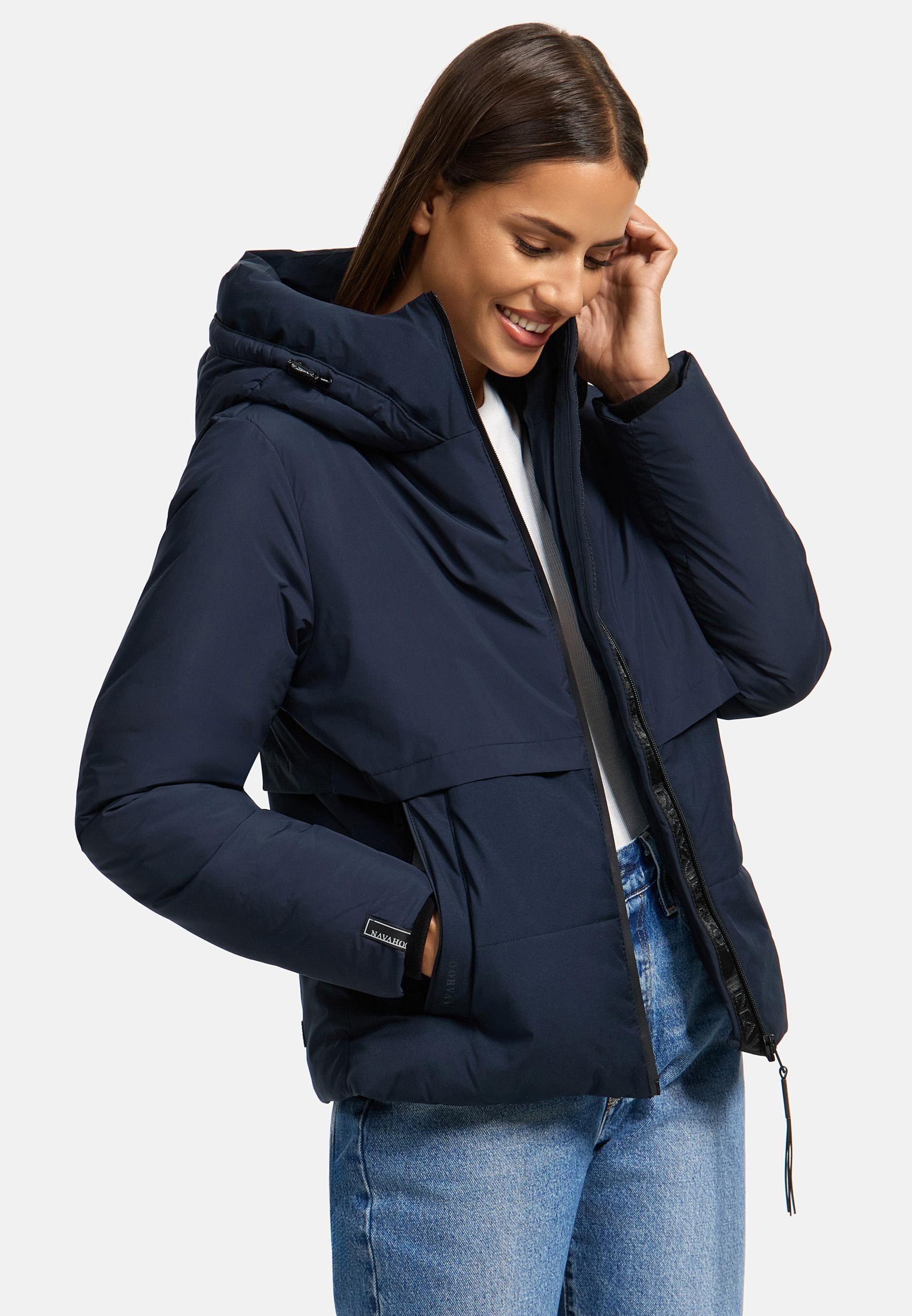 Navahoo Steppjacke »Steppjacke Liebesküken XIV«, mit Kapuze, modische Damen Winterjacke mit Fleece-Innenfutter