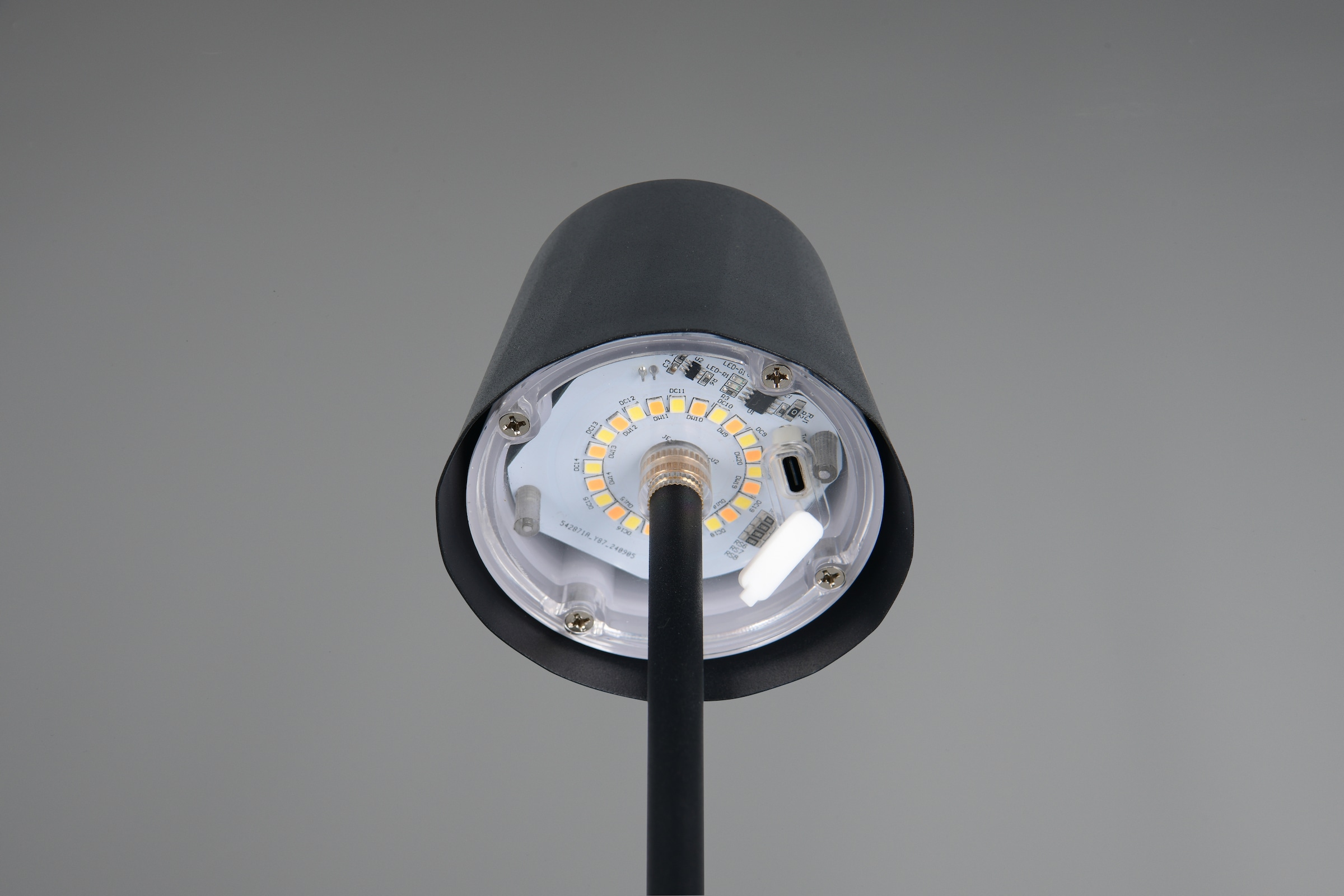 REALITY Leuchten LED Tischleuchte »DIAZ, Outdoor Akku Tischlampe Höhe 21 cm Ø 8,5 cm, IP44, Touchdimmer« LED-Board 1 Stk. Farbwechsler | warmweiß - kaltweiß CCT Lichtfarbe einstellbar 2700-6500K, 160 Lumen, 1,6W, USB Anschluss