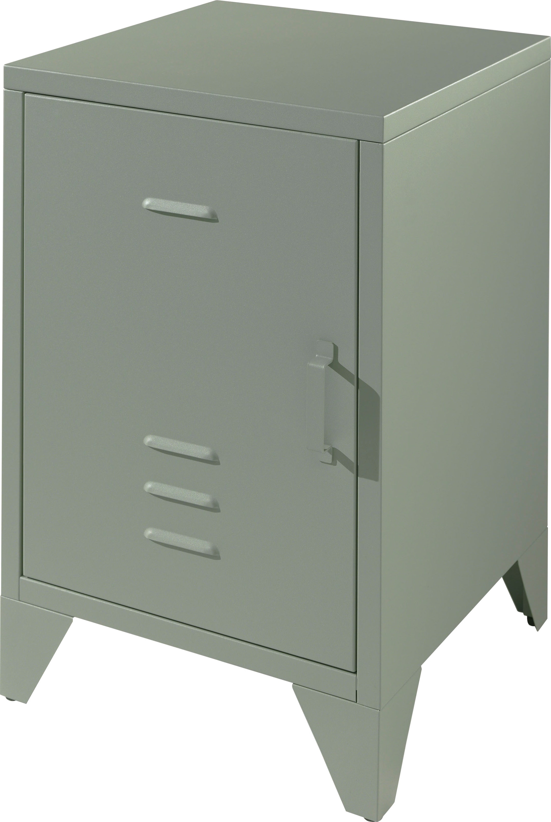 Vipack Nachtkonsole »Bronxx, mit 1 Tür mit Magnetverschluss, dahinter 2 geräumige Fächer«, (B/H/T ca. 40x60x40cm, moderner Industrial-Style, verschiedene Farben), recht oder links anstellbar, trendige Farben