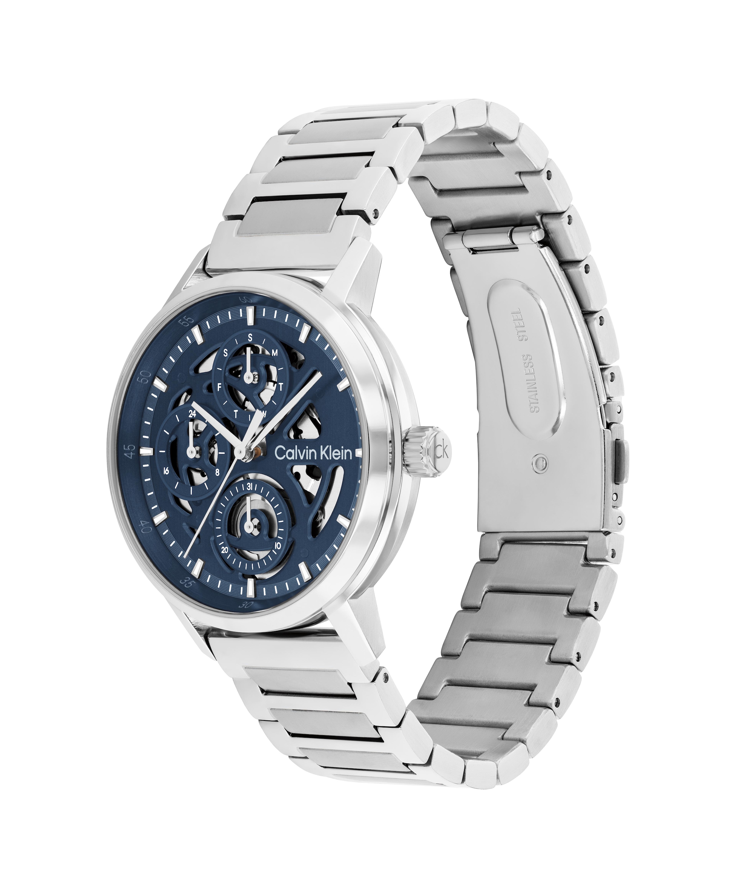 Calvin Klein Multifunktionsuhr »GAUGE« Quarzuhr, Armbanduhr, Herrenuhr, Edelstahlarmband, analog