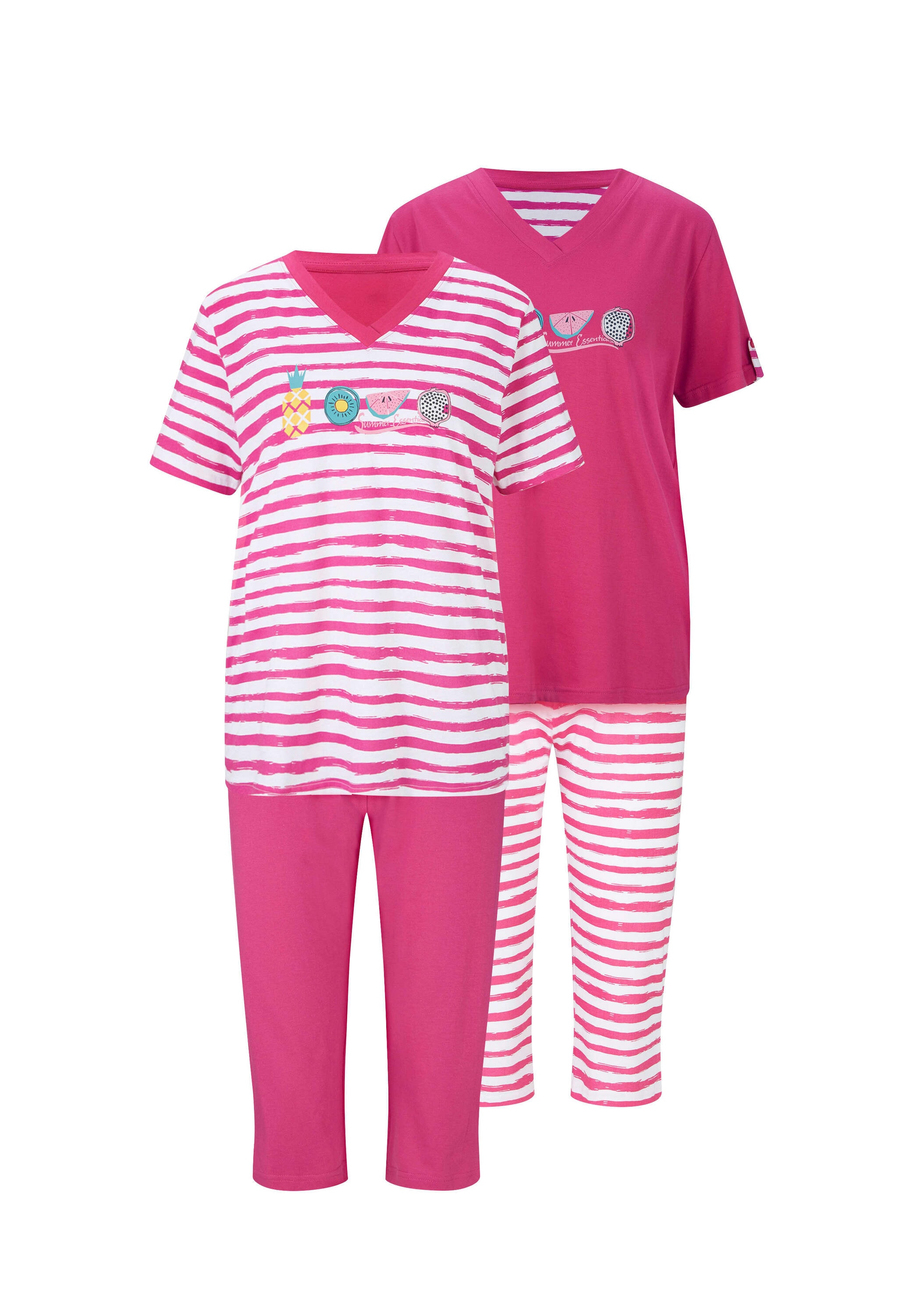 comtessa Capri-Pyjama »Capri-Anzüge Capri-Schlafanzüge in Single-Jersey-Qualität 2 Stück« 2 Stk.