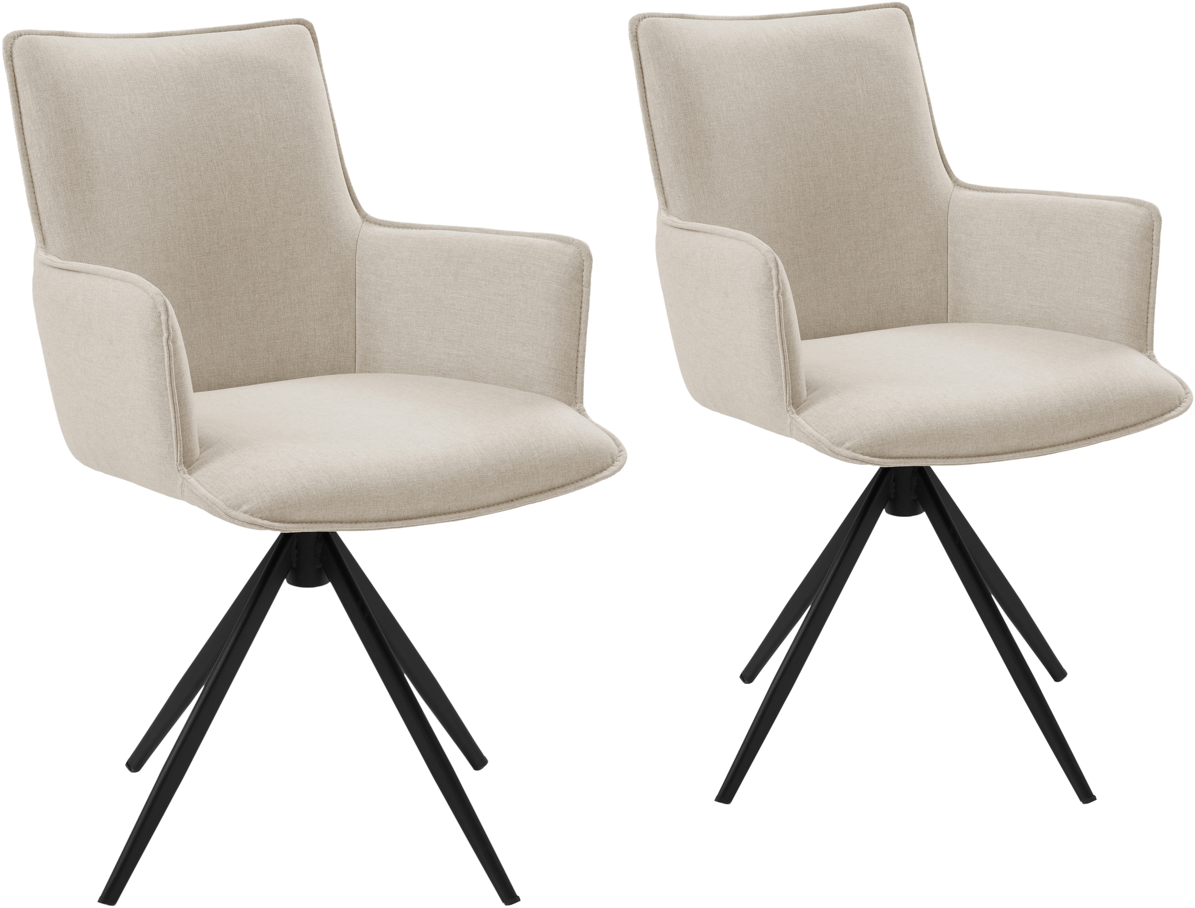 OTTO home Drehstuhl »Amoreve« (Set) 2 Stk.hochwertiger Strukturstoff, ergonomisches Design, Metallgestell